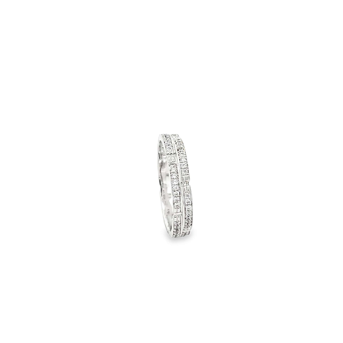 DUAL ELEGANCE DIAMOND SILVER BAND