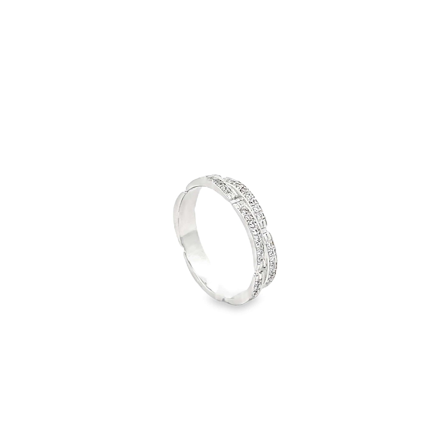 DUAL ELEGANCE DIAMOND SILVER BAND