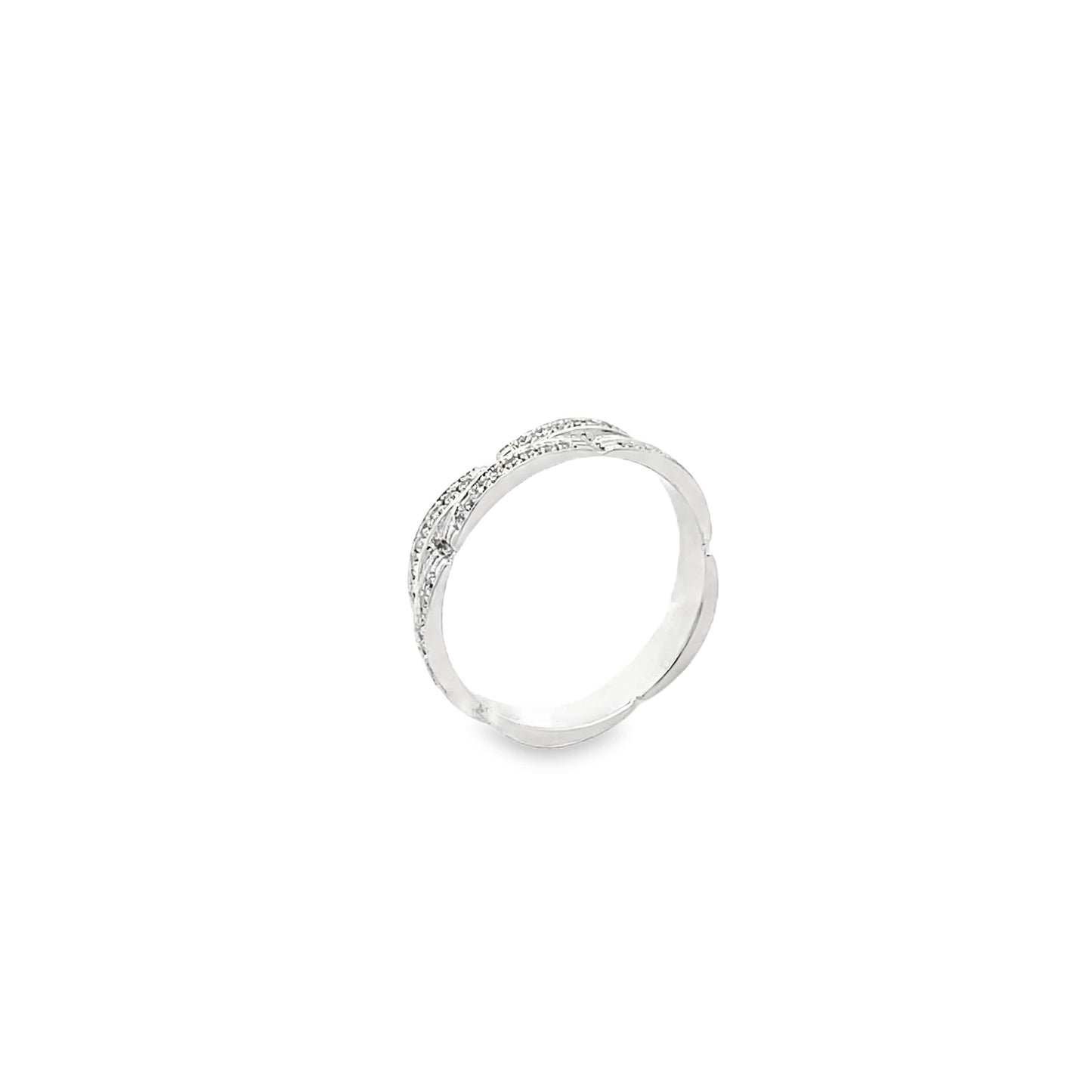 DUAL ELEGANCE DIAMOND SILVER BAND