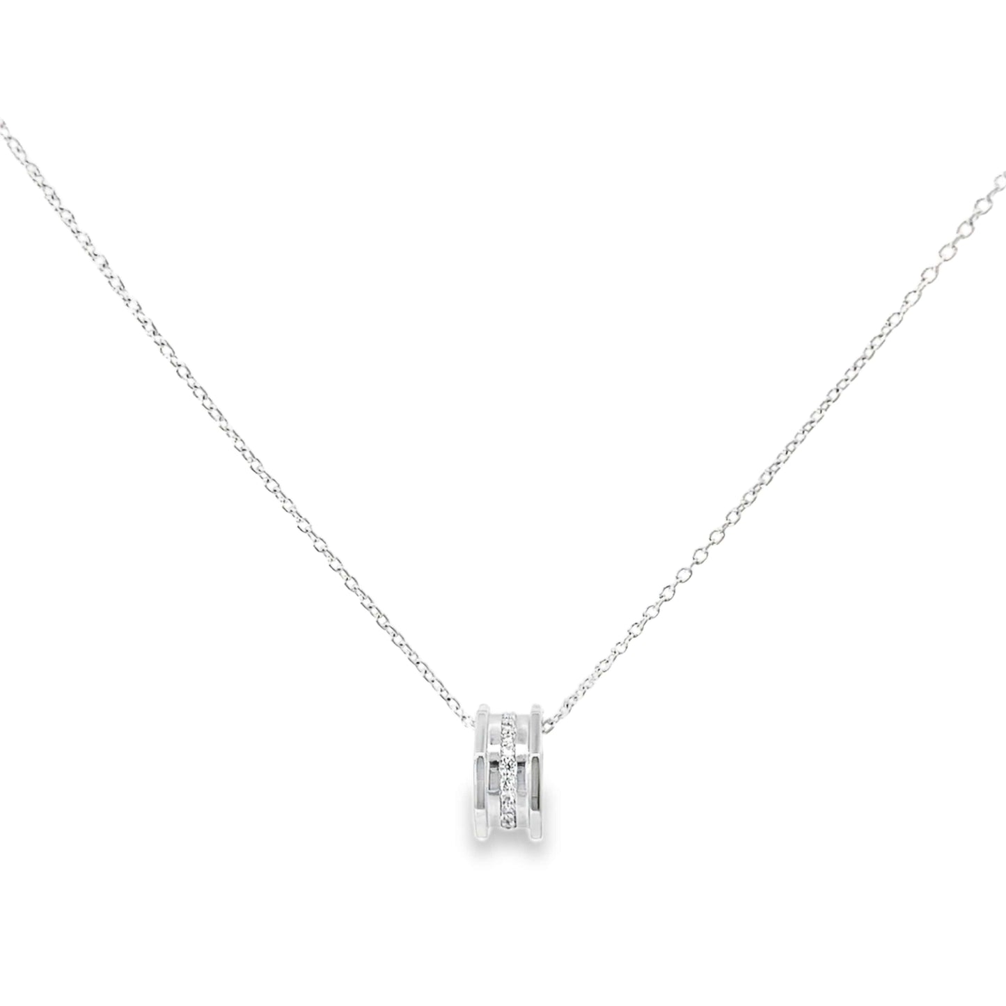 ELEGANT CIRCLE CHARM SILVER PENDANT CHAIN