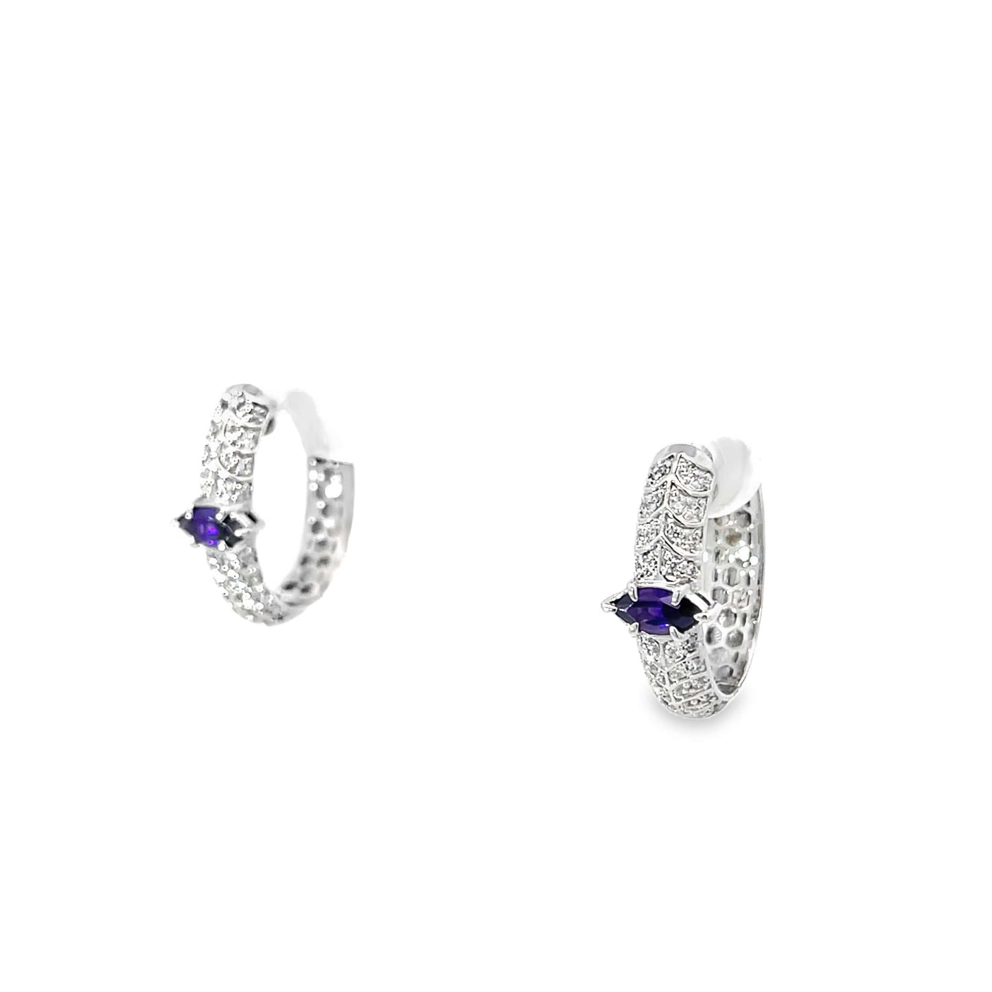 MARQUISE SILVER HOOPS