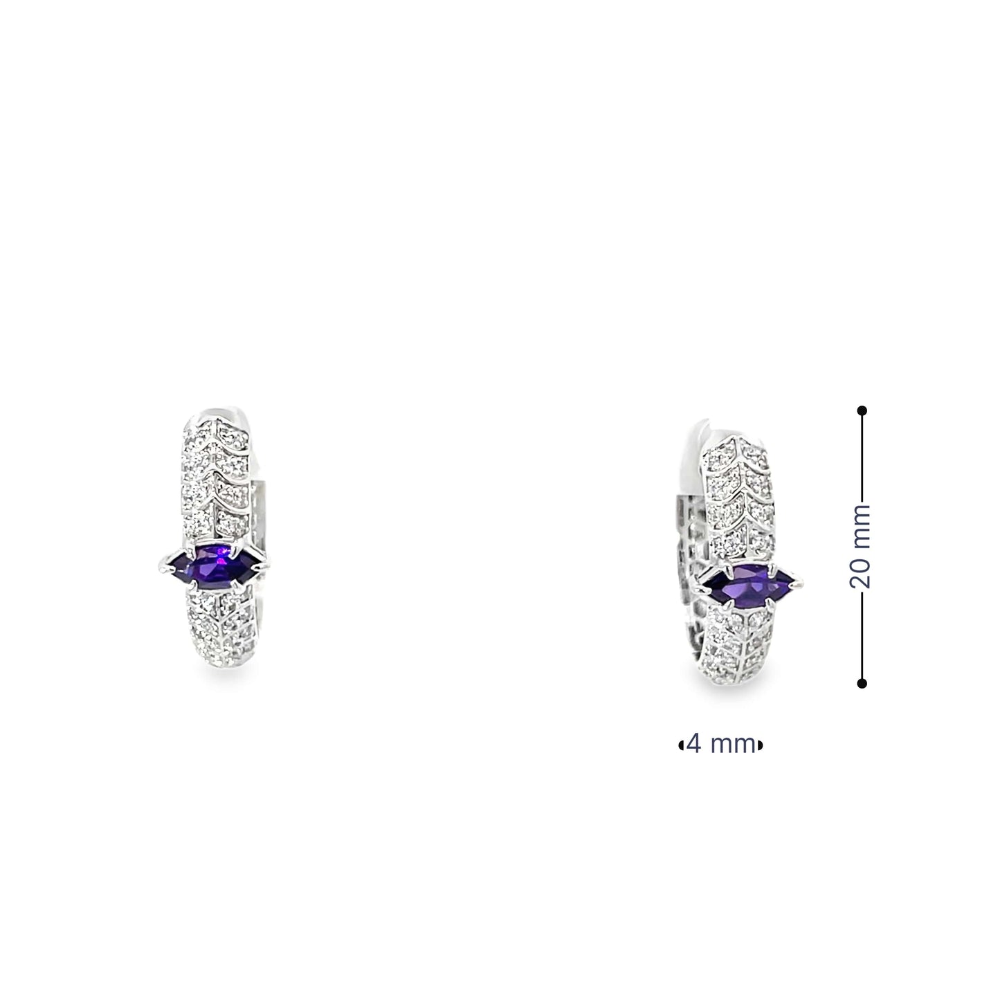 MARQUISE SILVER HOOPS