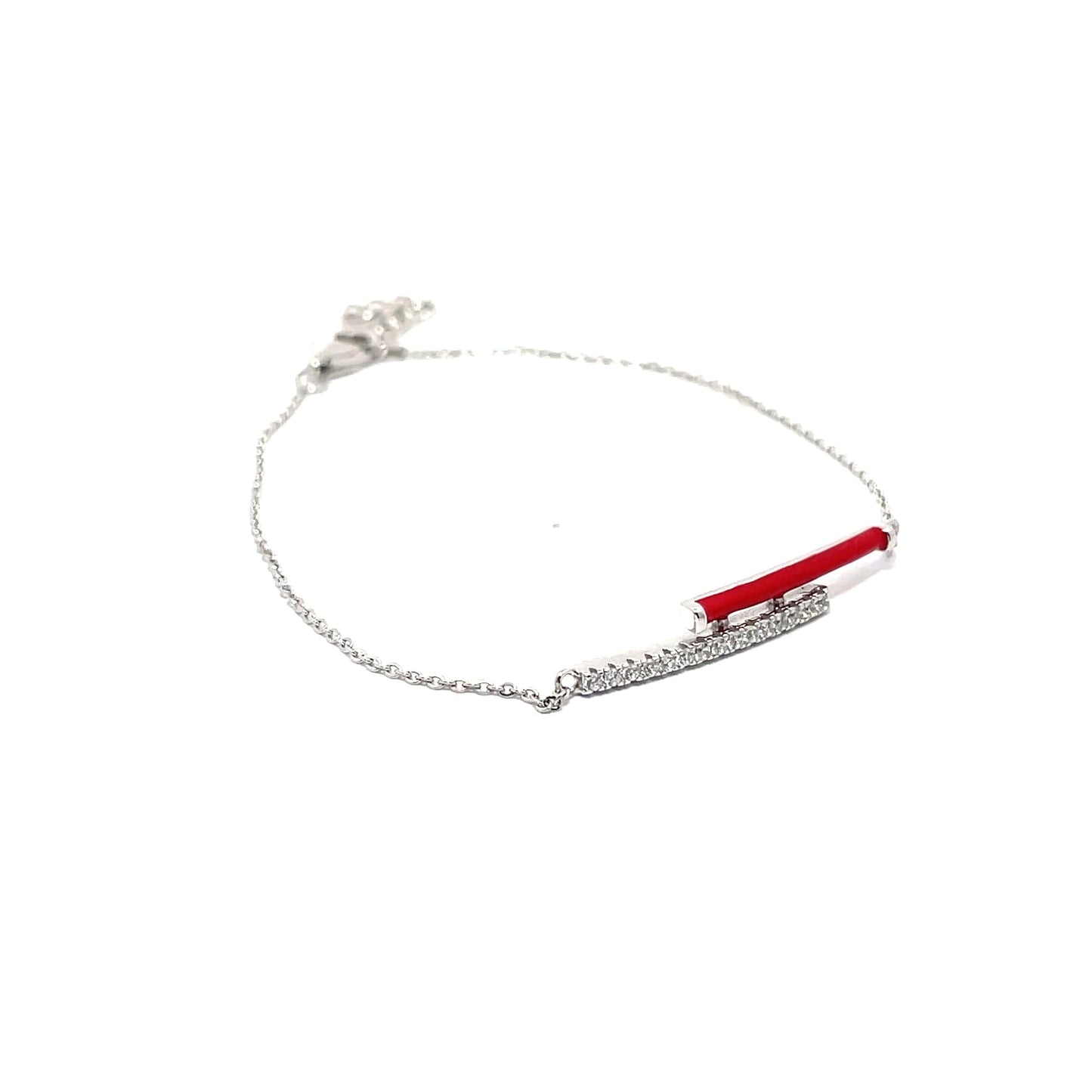 CRIMSON BAR SPARK SILVER BRACELET