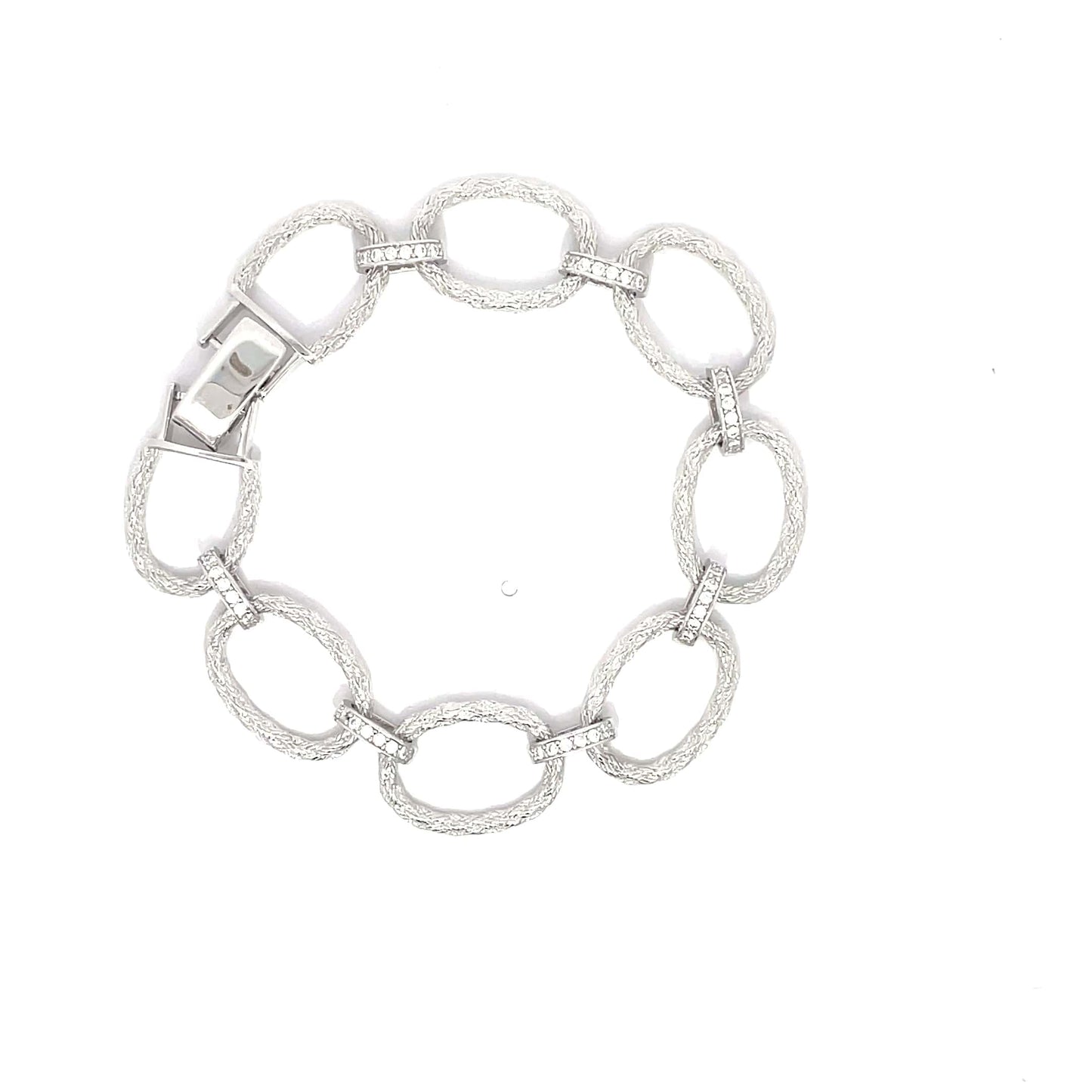 OVAL GLAM LOOP SILVER BRACELET