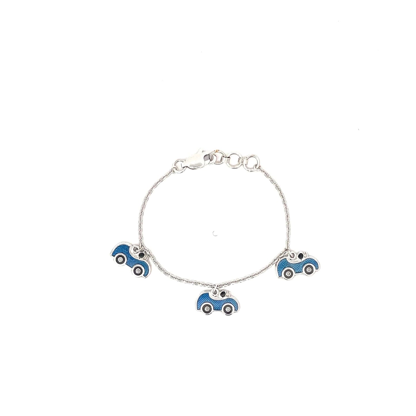 TINY RACERS CHARM SILVER KIDS BRACELET