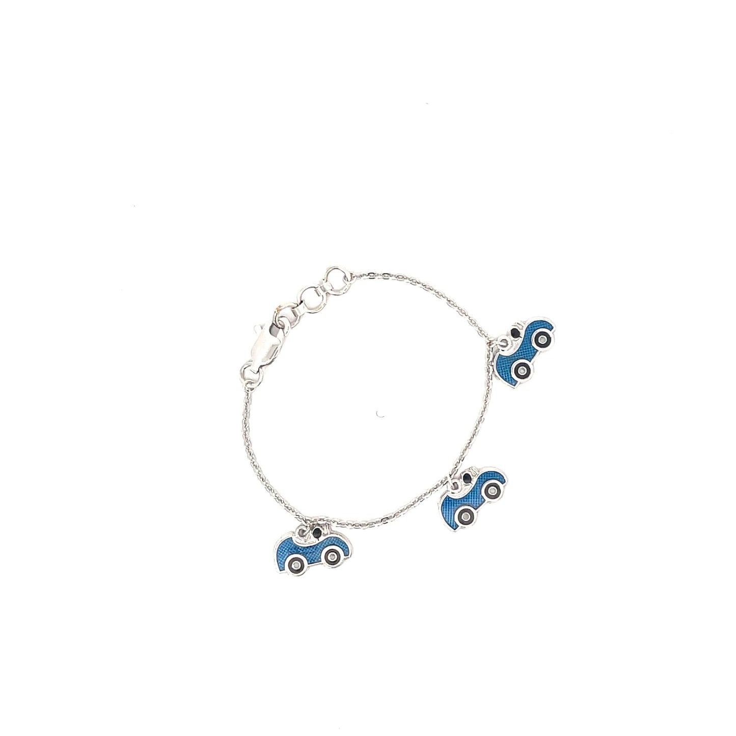 TINY RACERS CHARM SILVER KIDS BRACELET