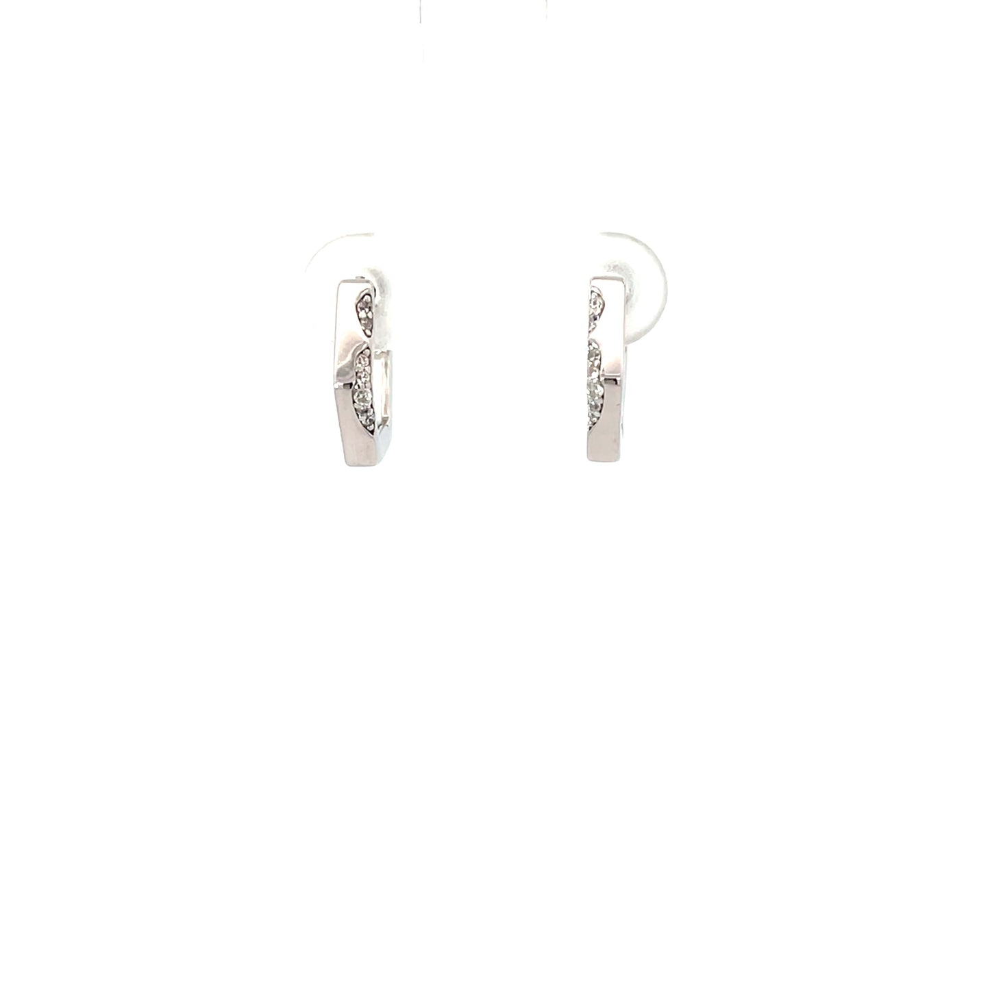 HEXAGON SHINE SILVER HOOPS
