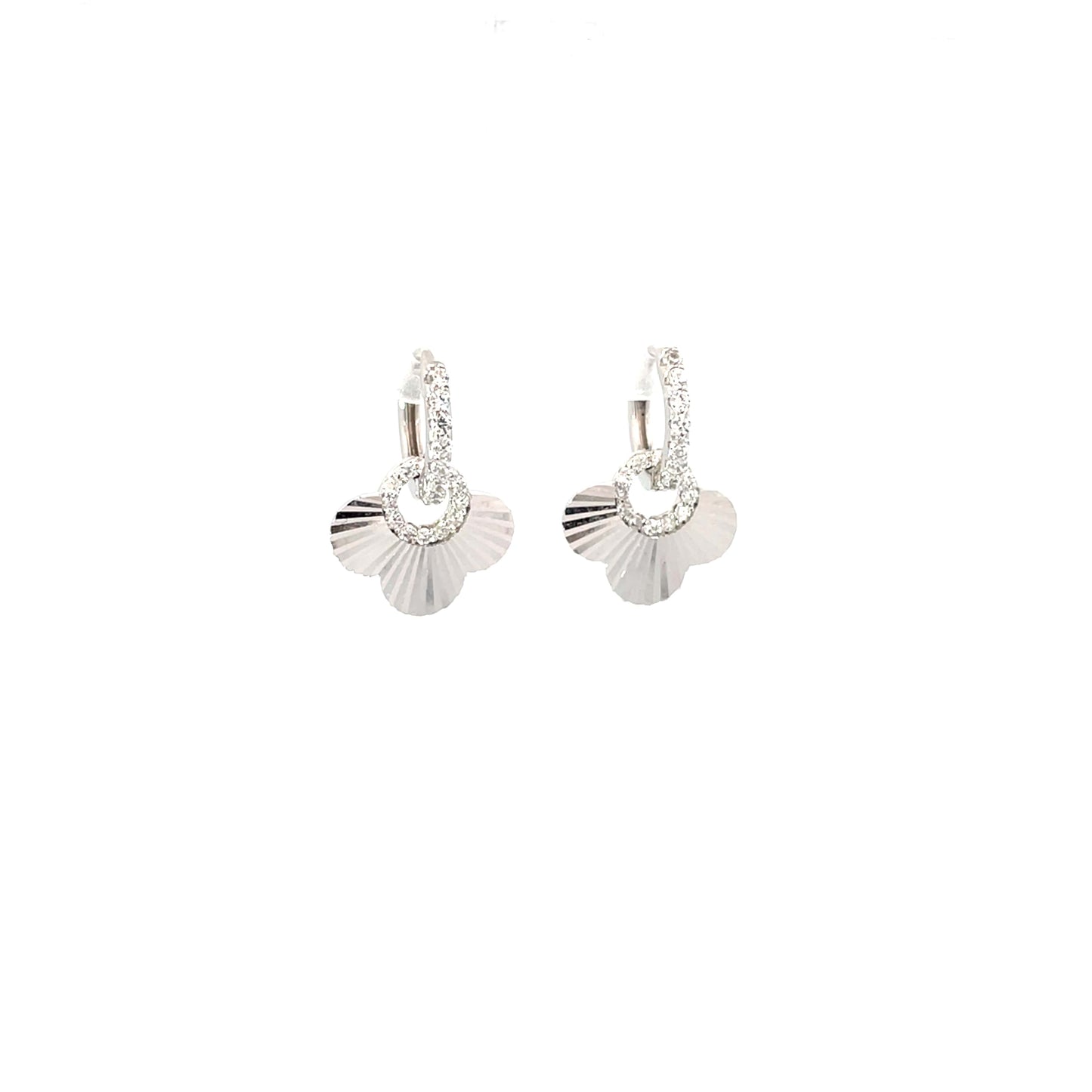 CHANGEABLE CHARM SILVER HOOPS