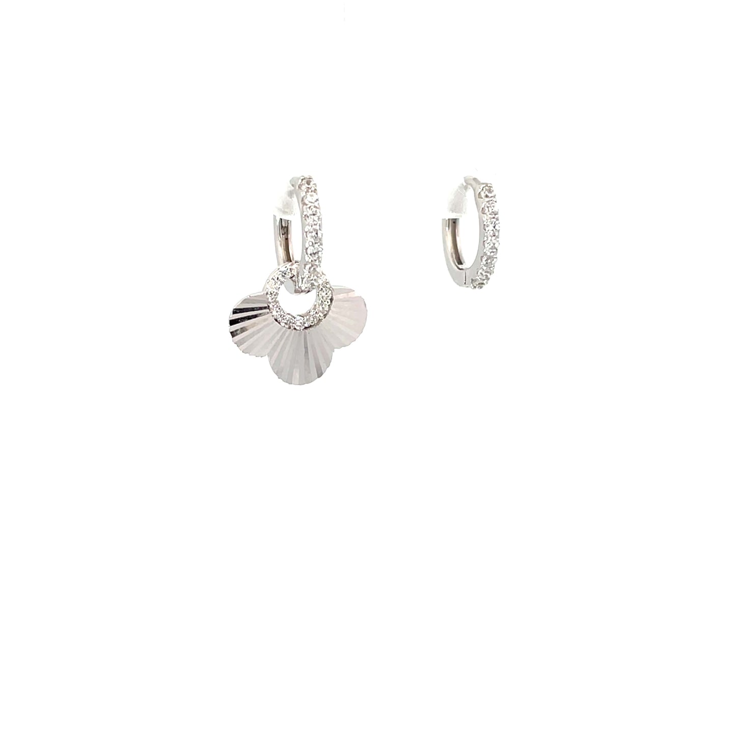 CHANGEABLE CHARM SILVER HOOPS