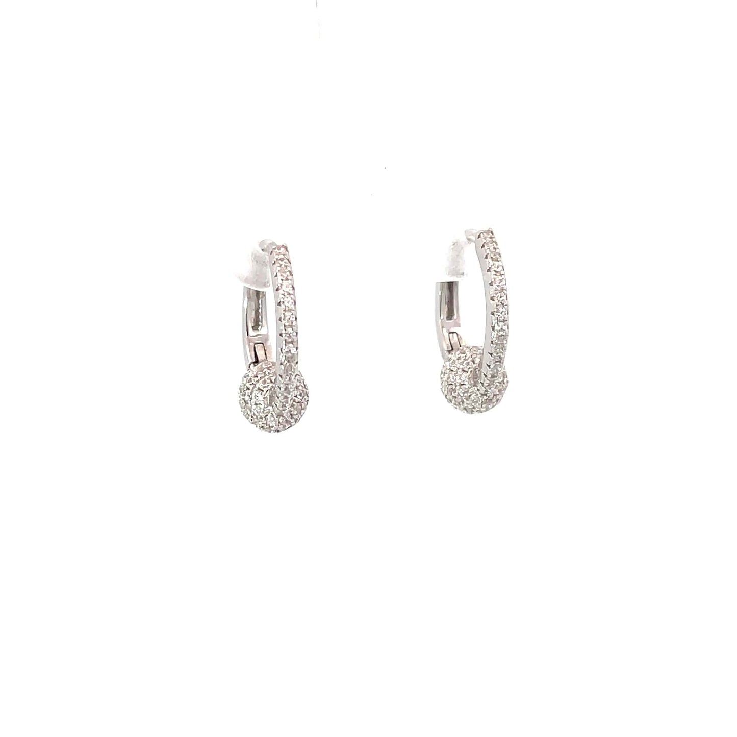 CRYSTAL ORBIT SILVER HOOPS