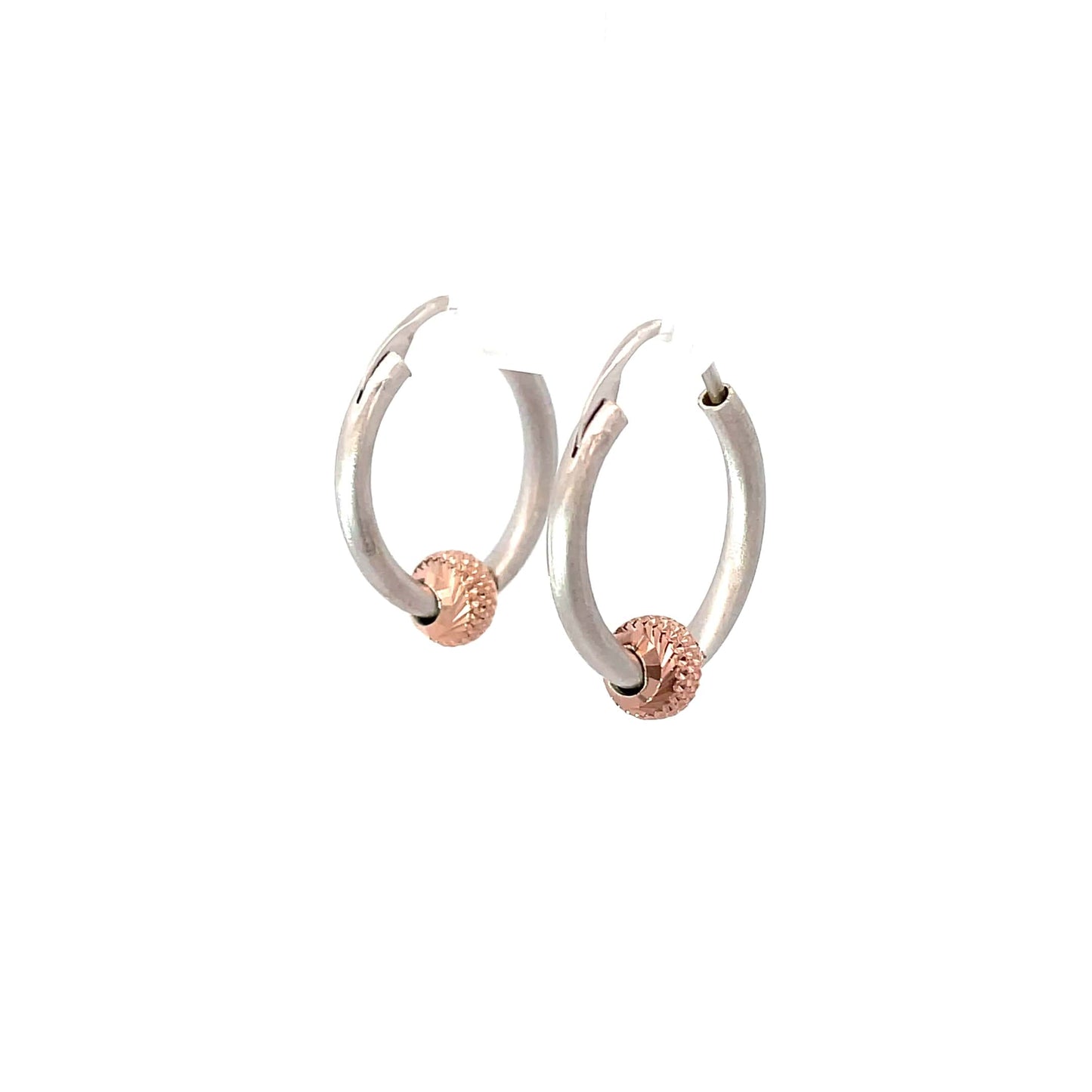DUAL TONE SILVER HOOPS