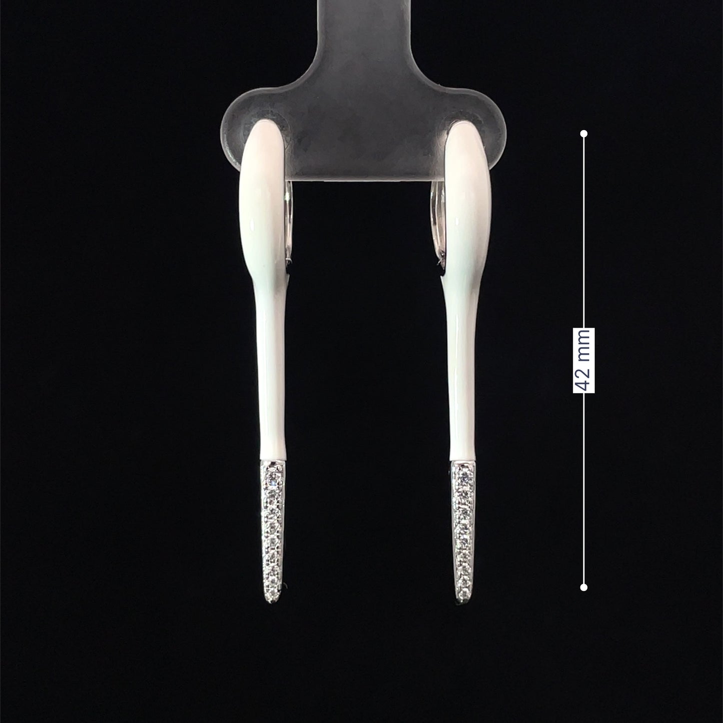 WHITE SILVER GLIDE EARRINGS