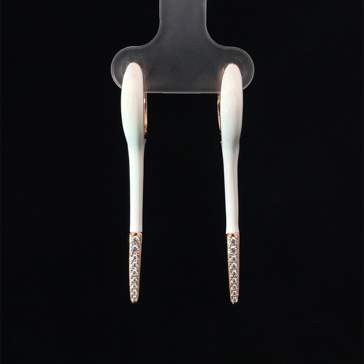 WHITE ROSE GOLD GLIDE EARRINGS