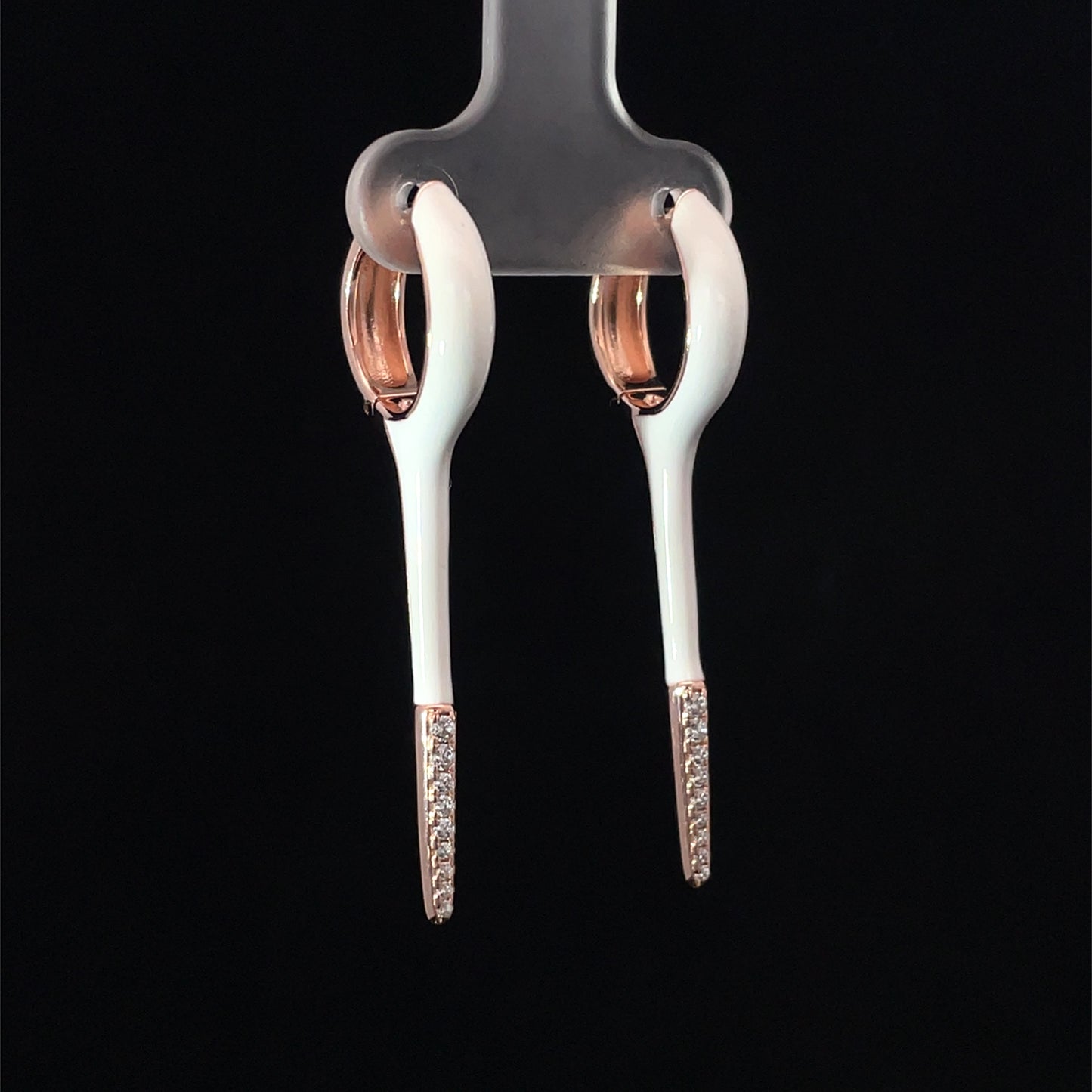 WHITE ROSE GOLD GLIDE EARRINGS