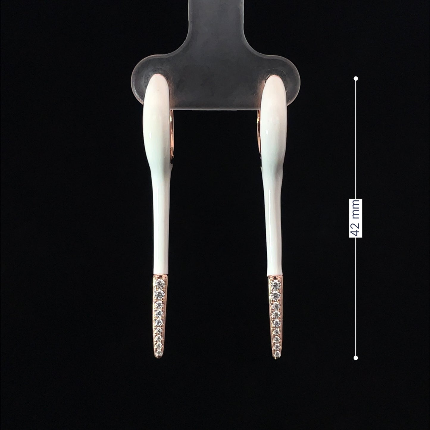 WHITE ROSE GOLD GLIDE EARRINGS