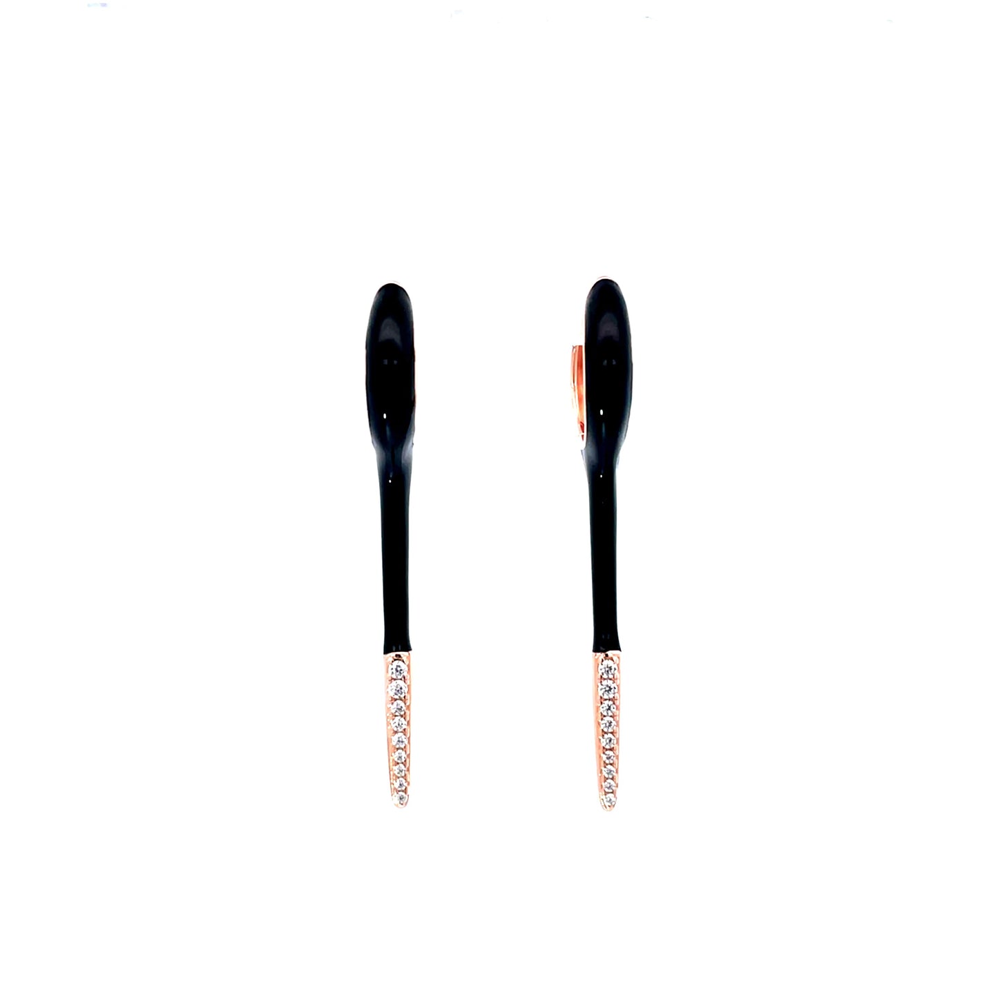 BLACK ROSE GOLD GLIDE EARRINGS