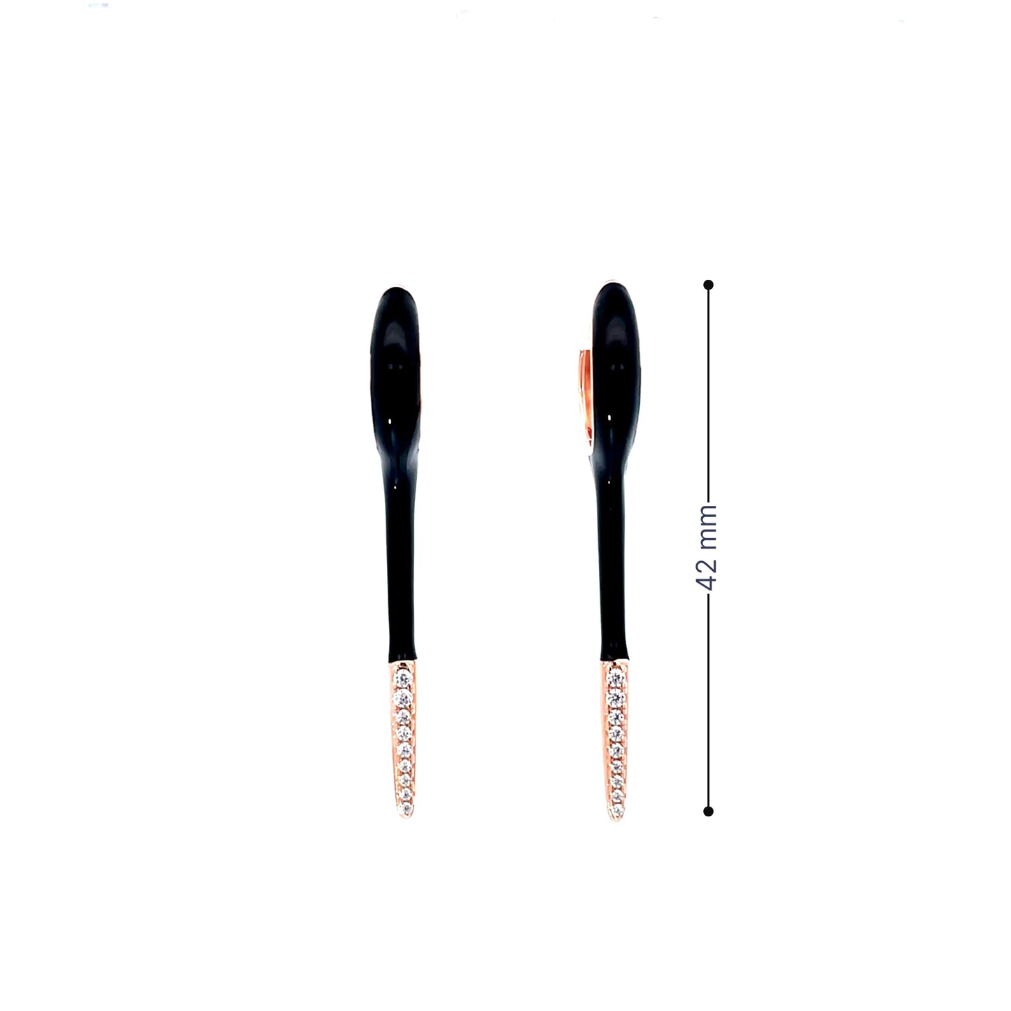 BLACK ROSE GOLD GLIDE EARRINGS