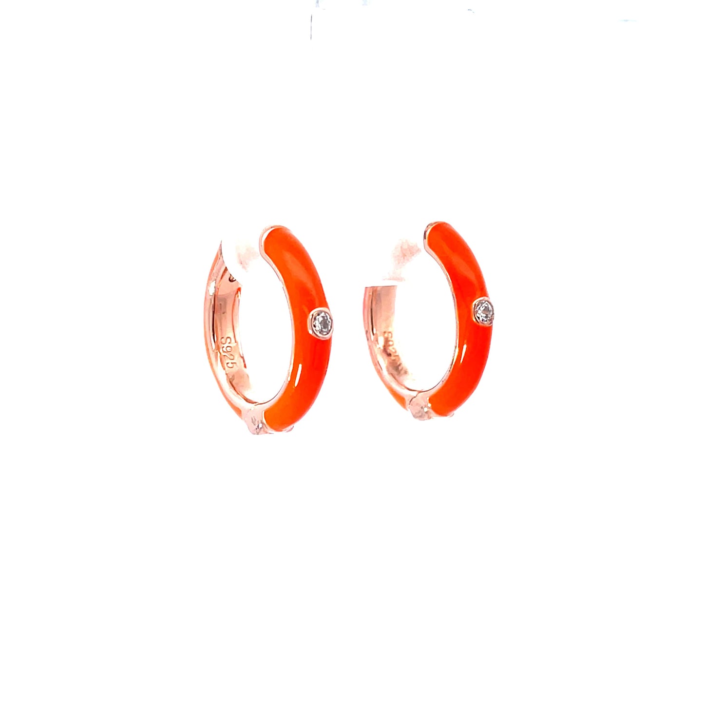 ORANGE AURA ROSE GOLD HOOPS