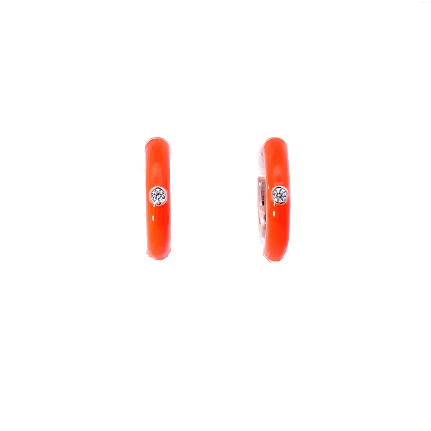 ORANGE AURA ROSE GOLD HOOPS