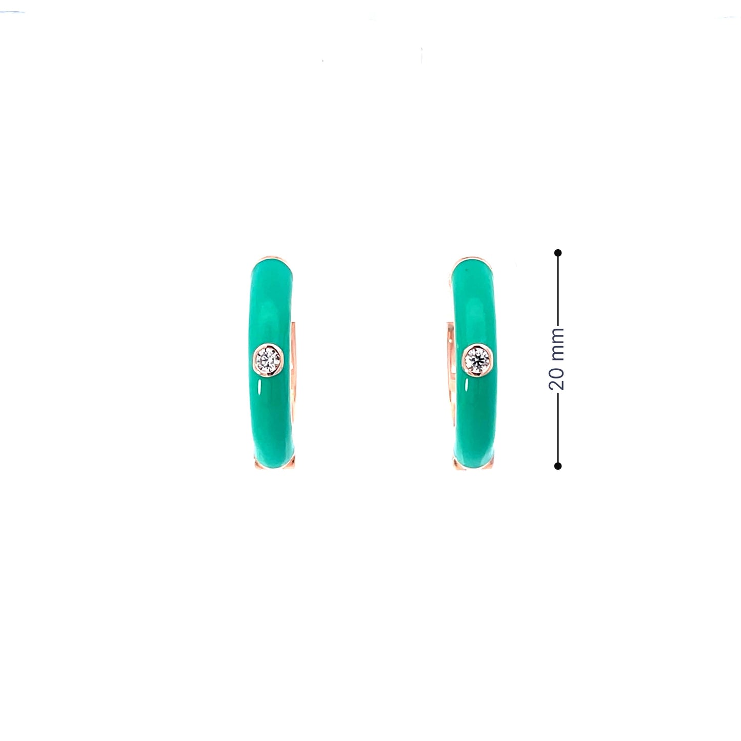TEAL AURA ROSE GOLD HOOPS