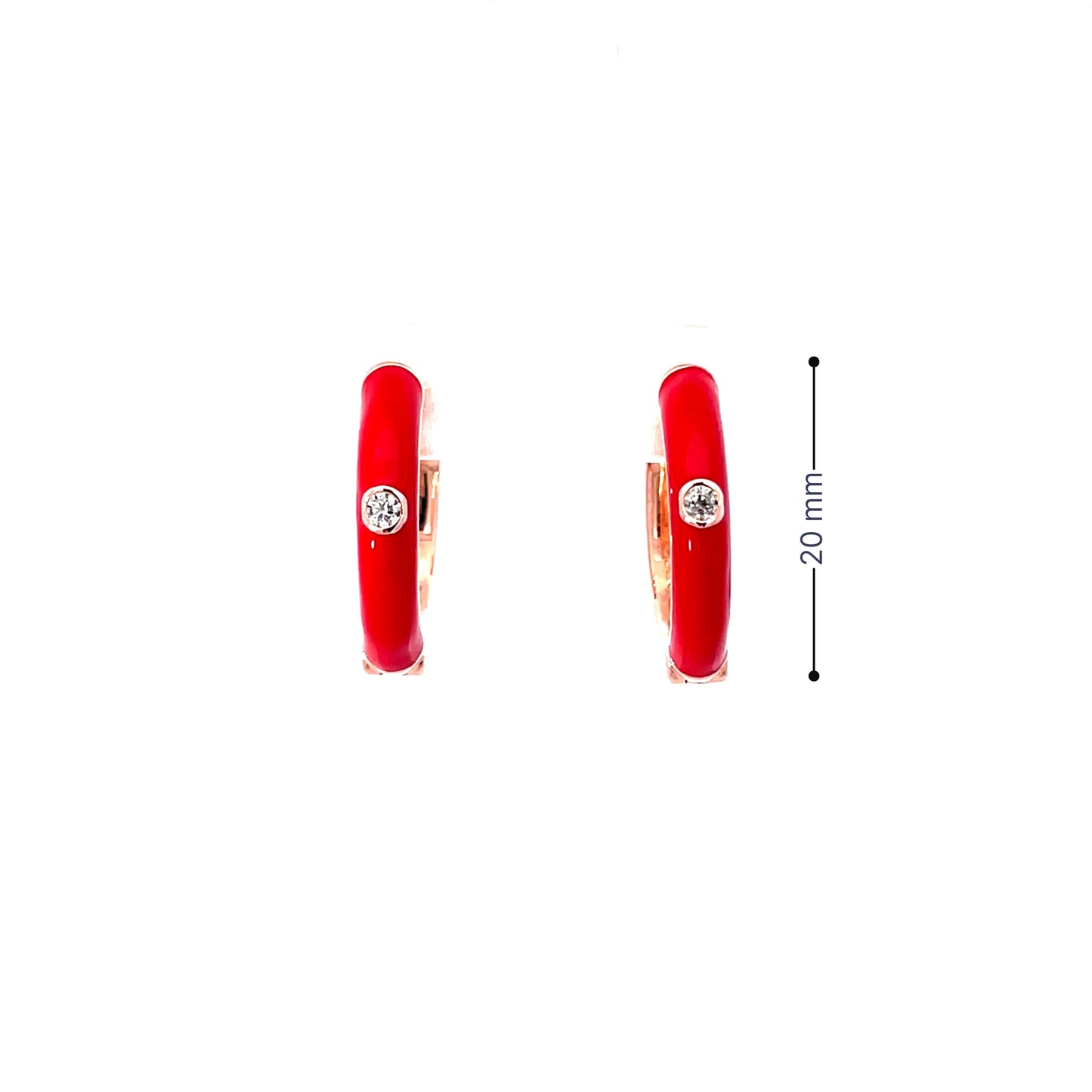 RED AURA ROSE GOLD HOOPS