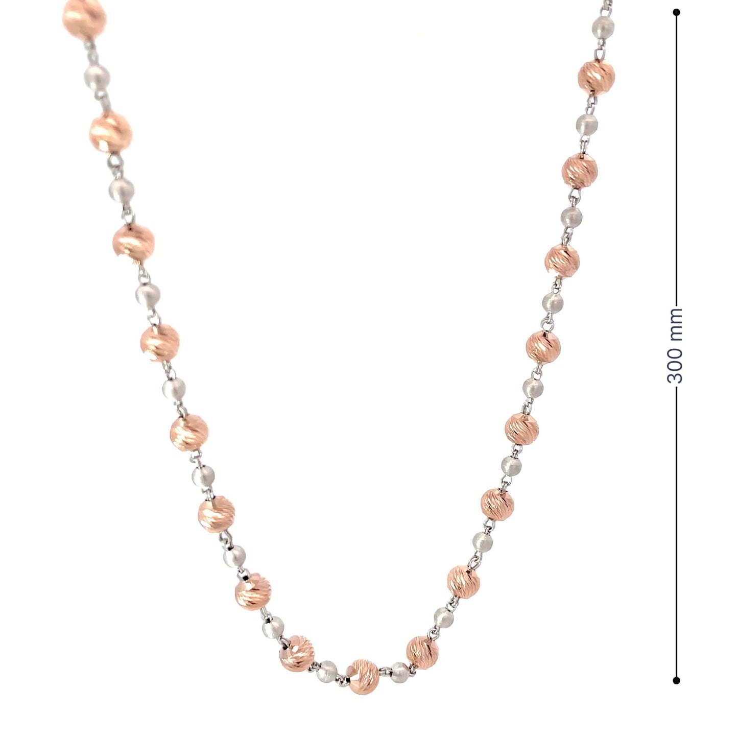 ROSE TWIST BEAD SILVER NECKLACE