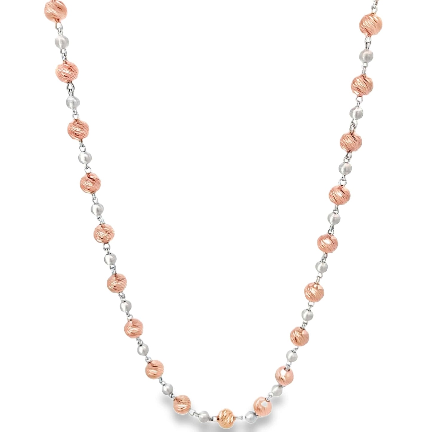ROSE TWIST BEAD SILVER NECKLACE