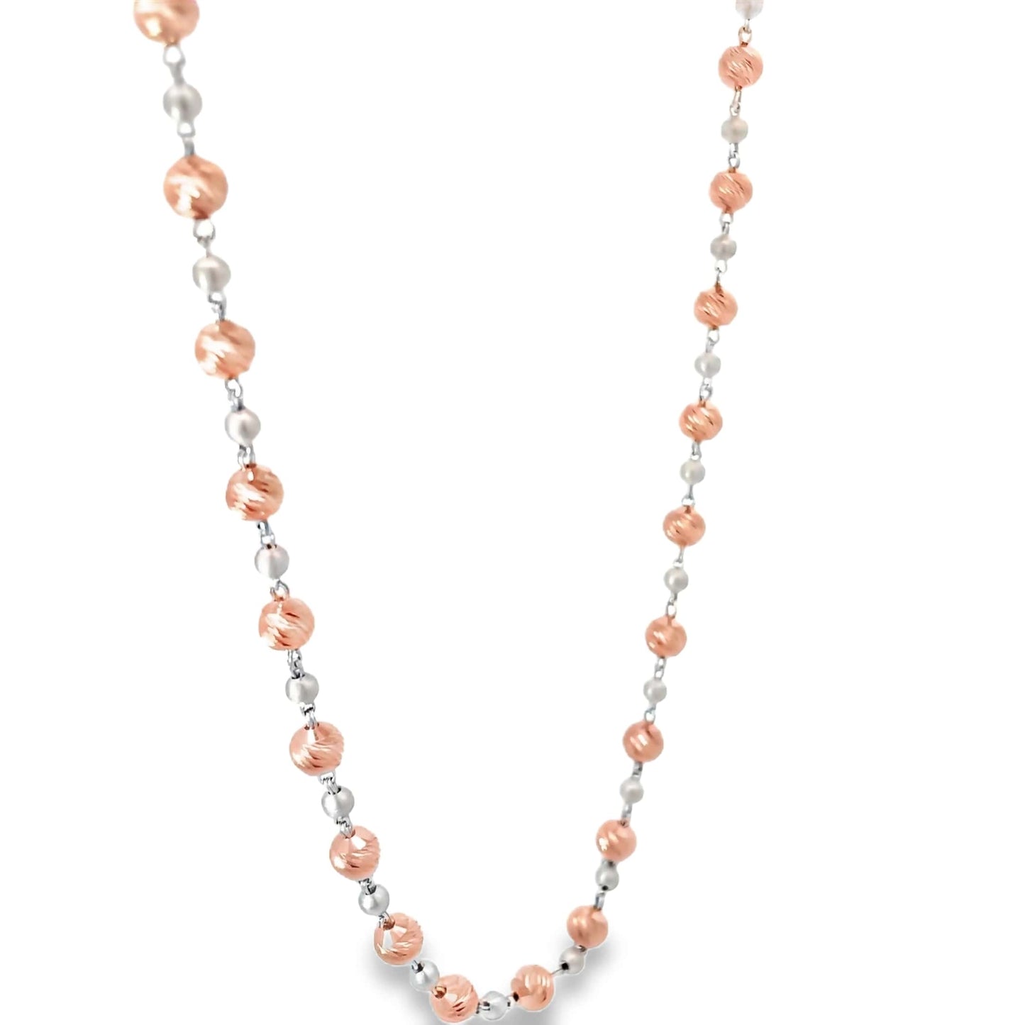 ROSE TWIST BEAD SILVER NECKLACE