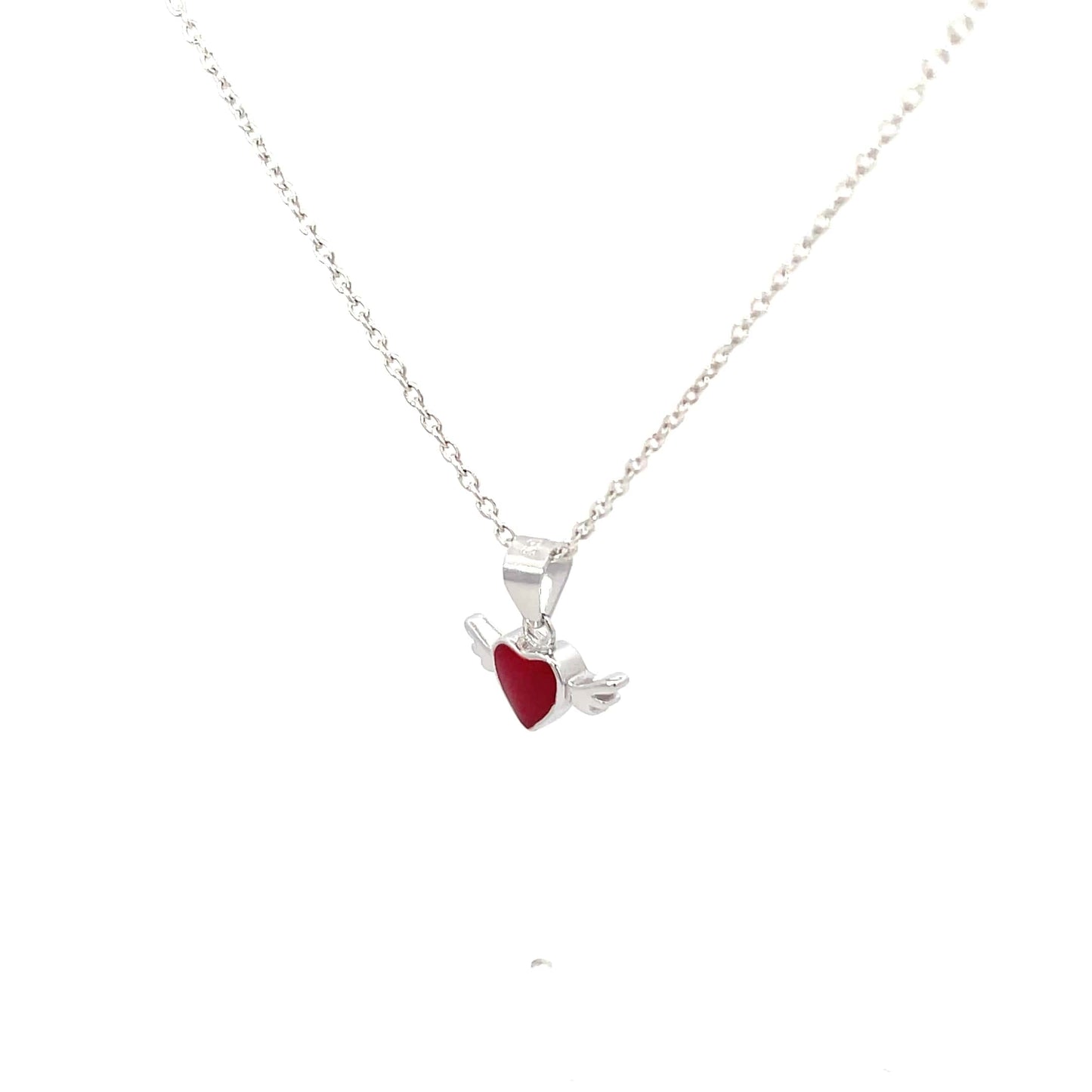 LITTLE ANGEL HEART SILVER PENDANT CHAIN