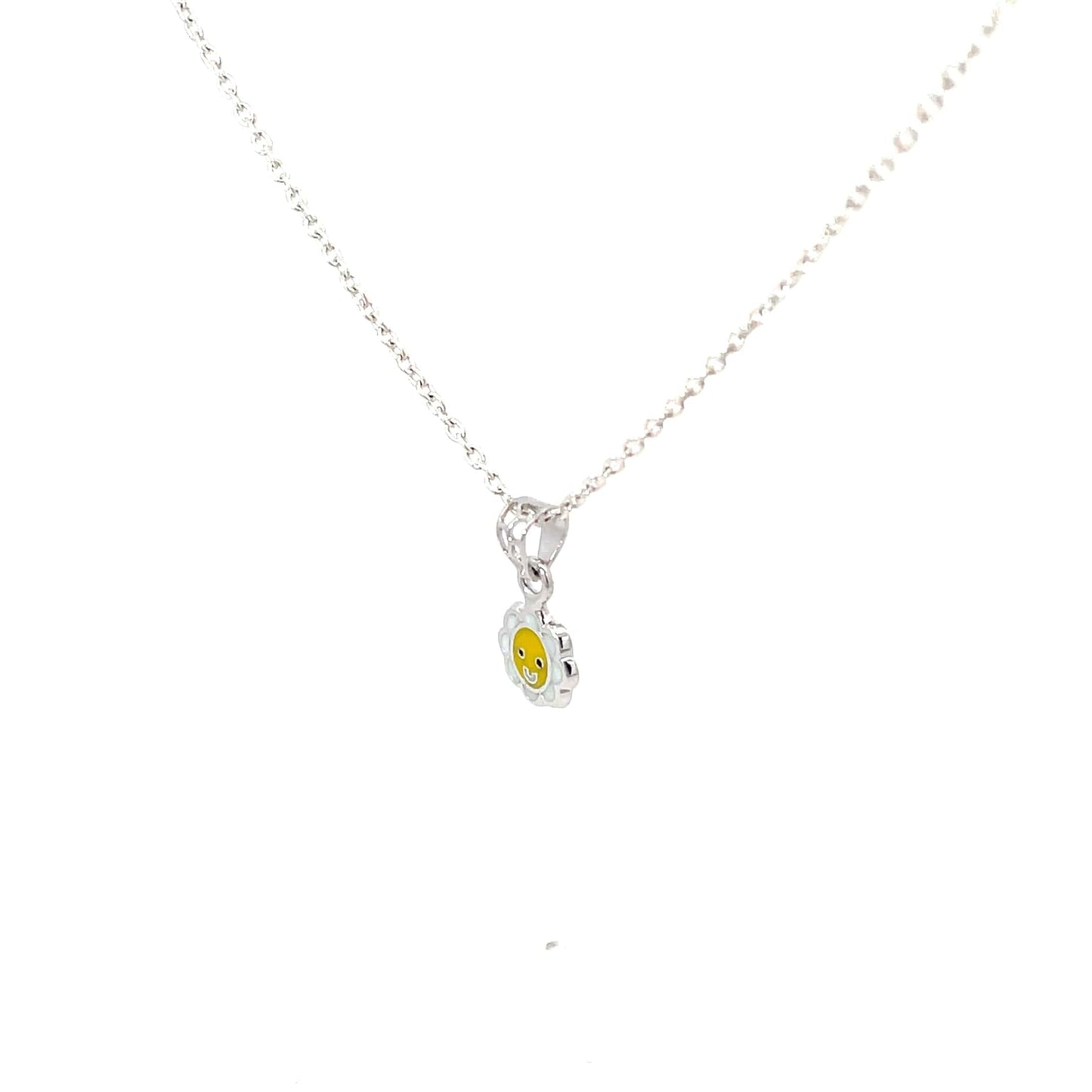 SMILEY FLOWER SILVER PENDANT CHAIN