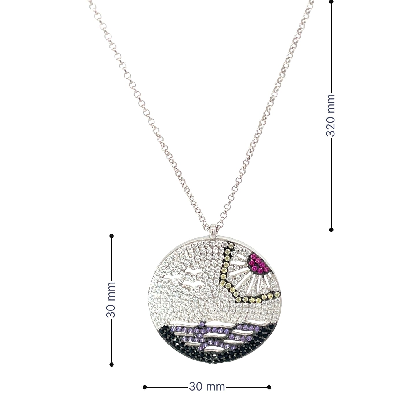 SILVER SUNSET PENDANT