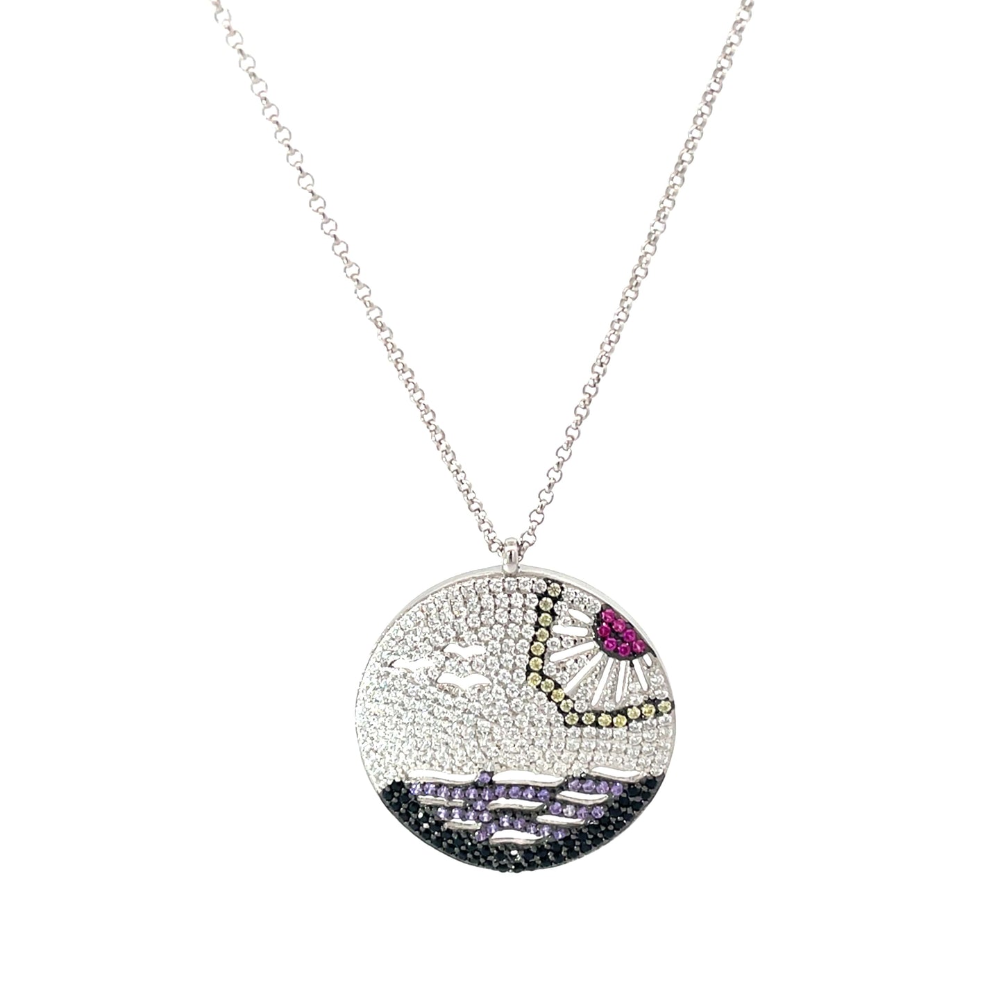 SILVER SUNSET PENDANT