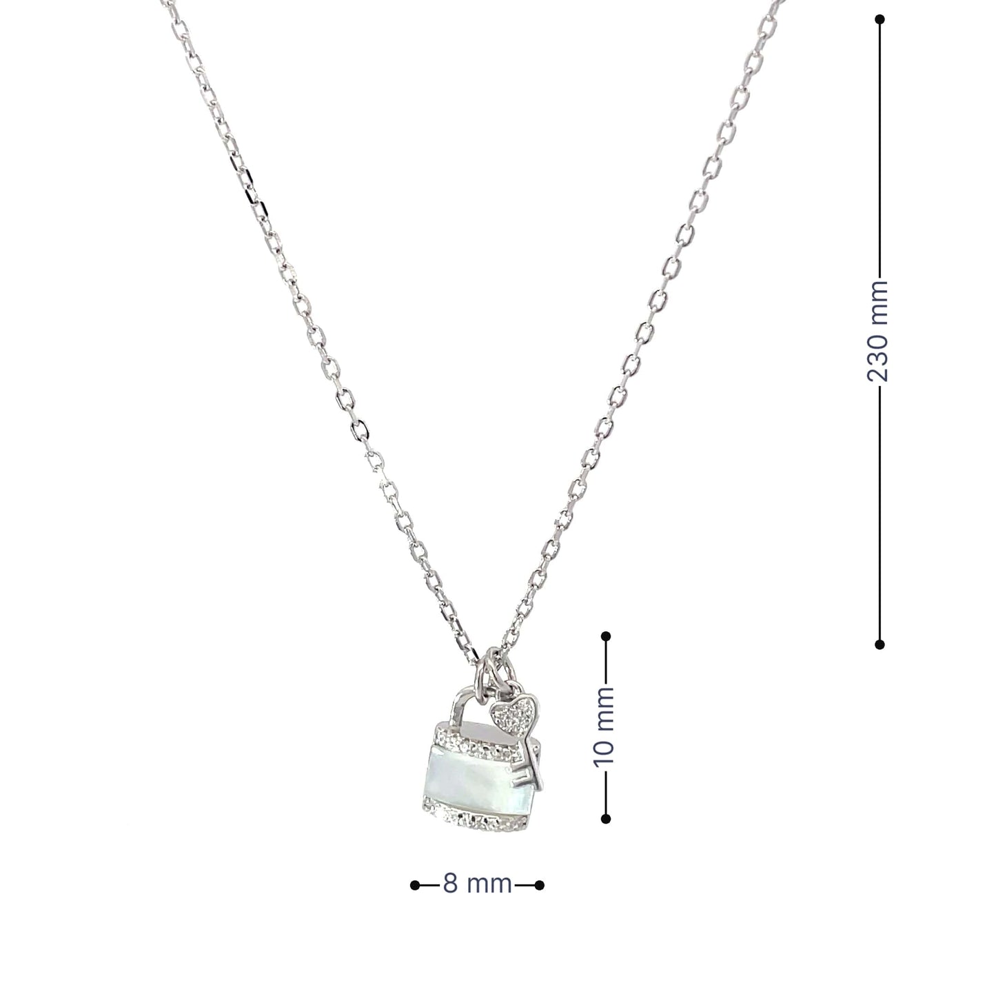 SILVER LOCKED LOVE CHAIN