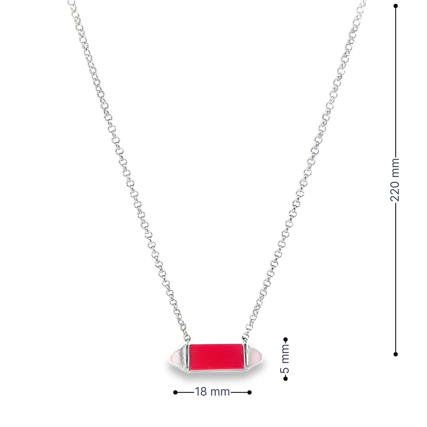 SILVER RUBY BAR CHAIN