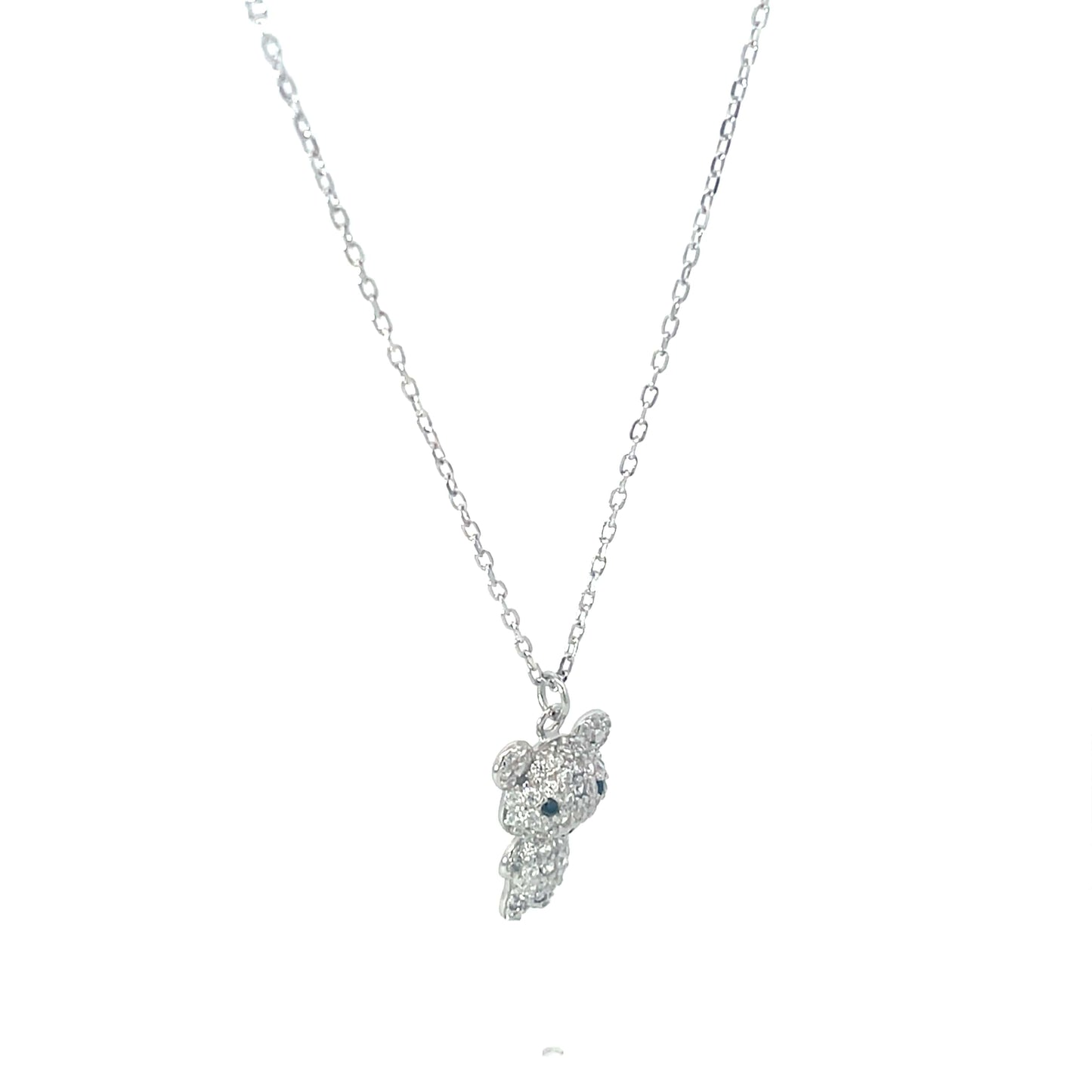 SILVER SPARKLE BEAR CHAIN