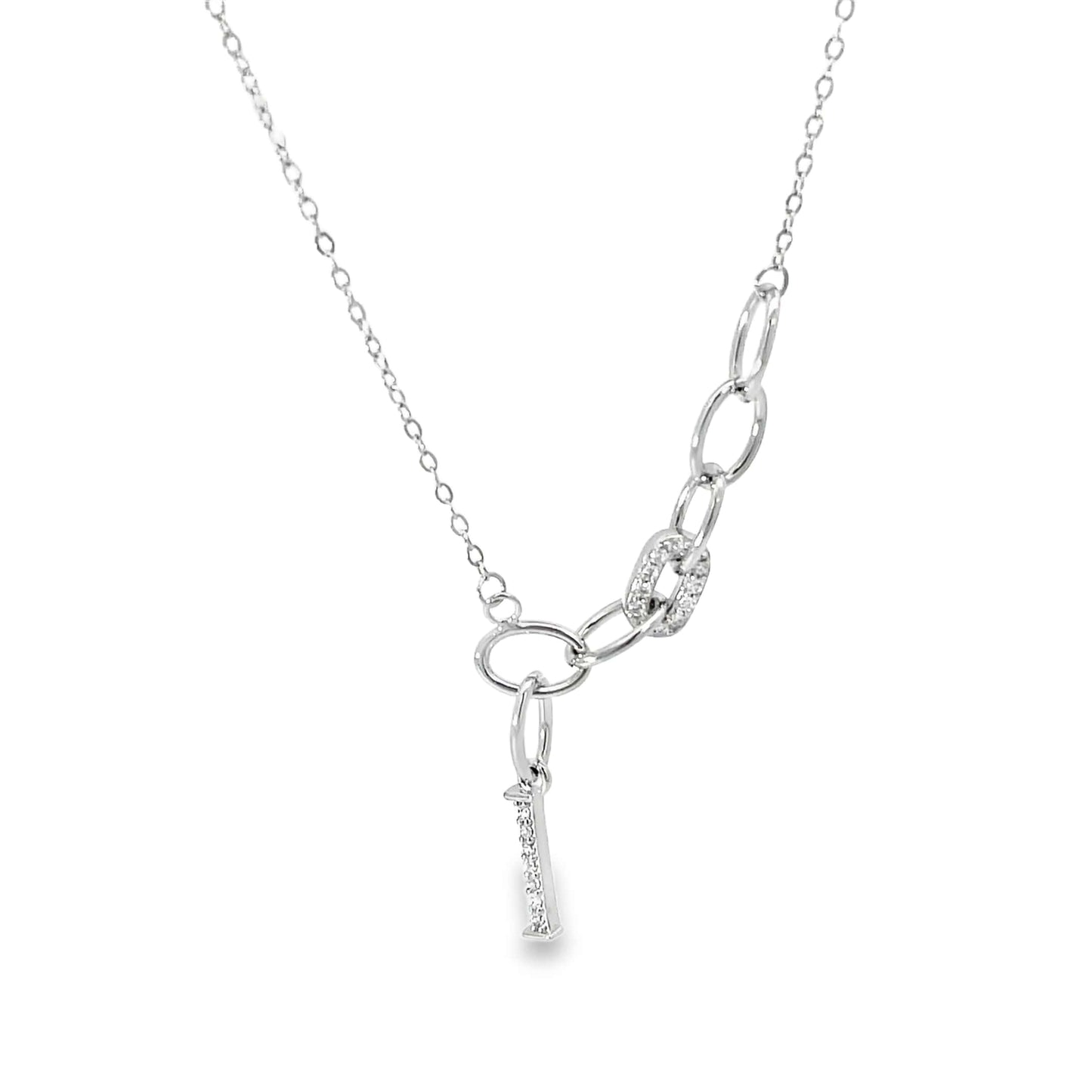 SILVER HOOP CHARM CHAIN