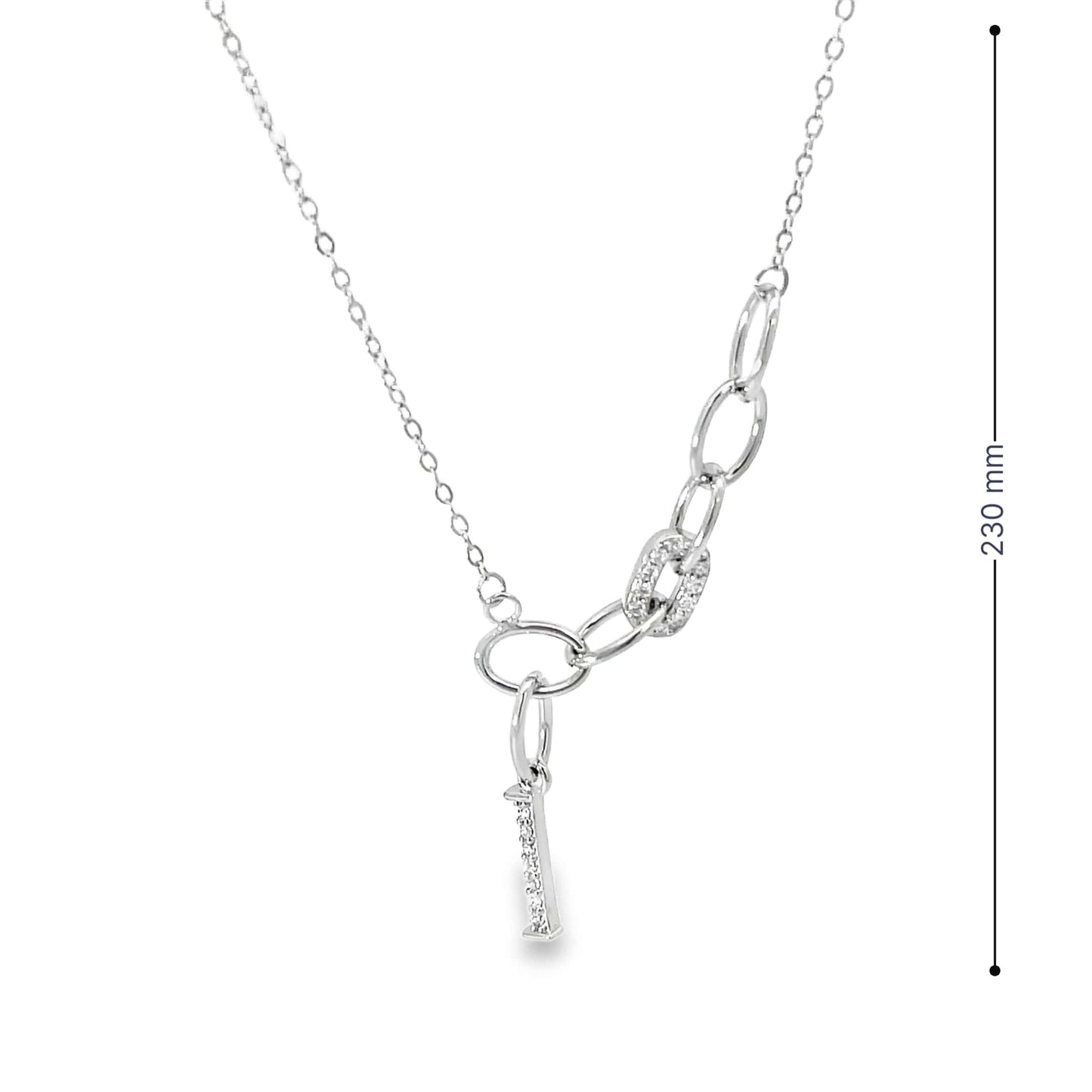 SILVER HOOP CHARM CHAIN