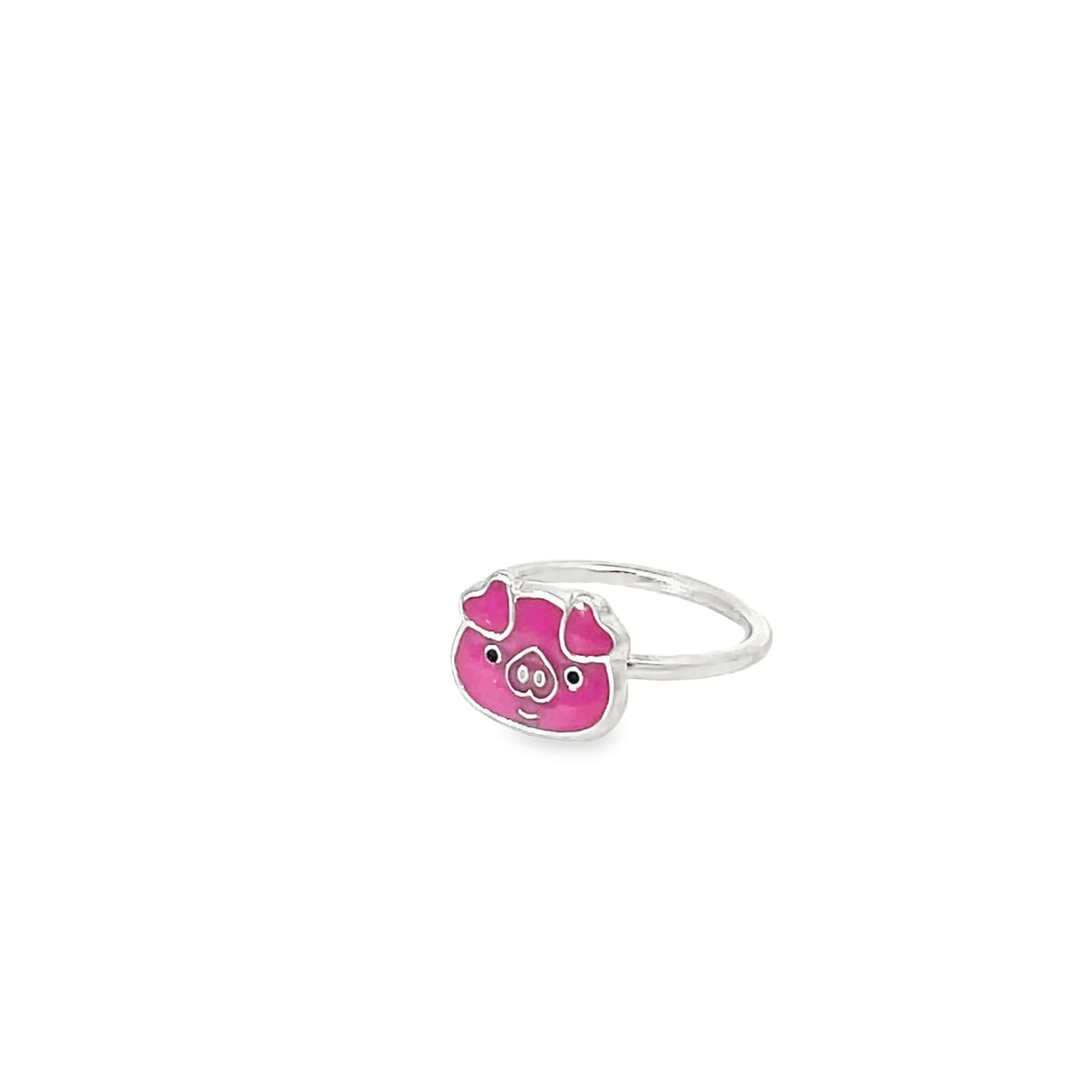 PINK PIGGY FUN SILVER RING