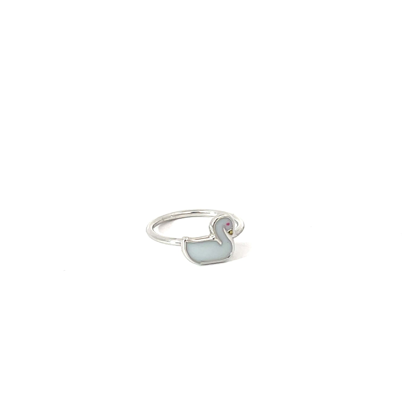WHITE DUCKY KIDS SILVER RING