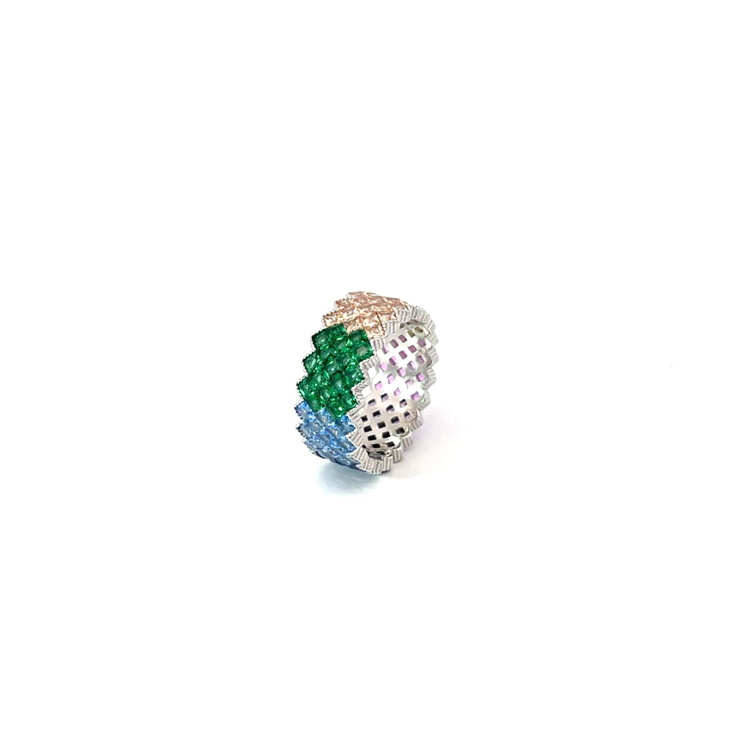 SPARKLE SILVER ETERNITY RING - RAINBOW