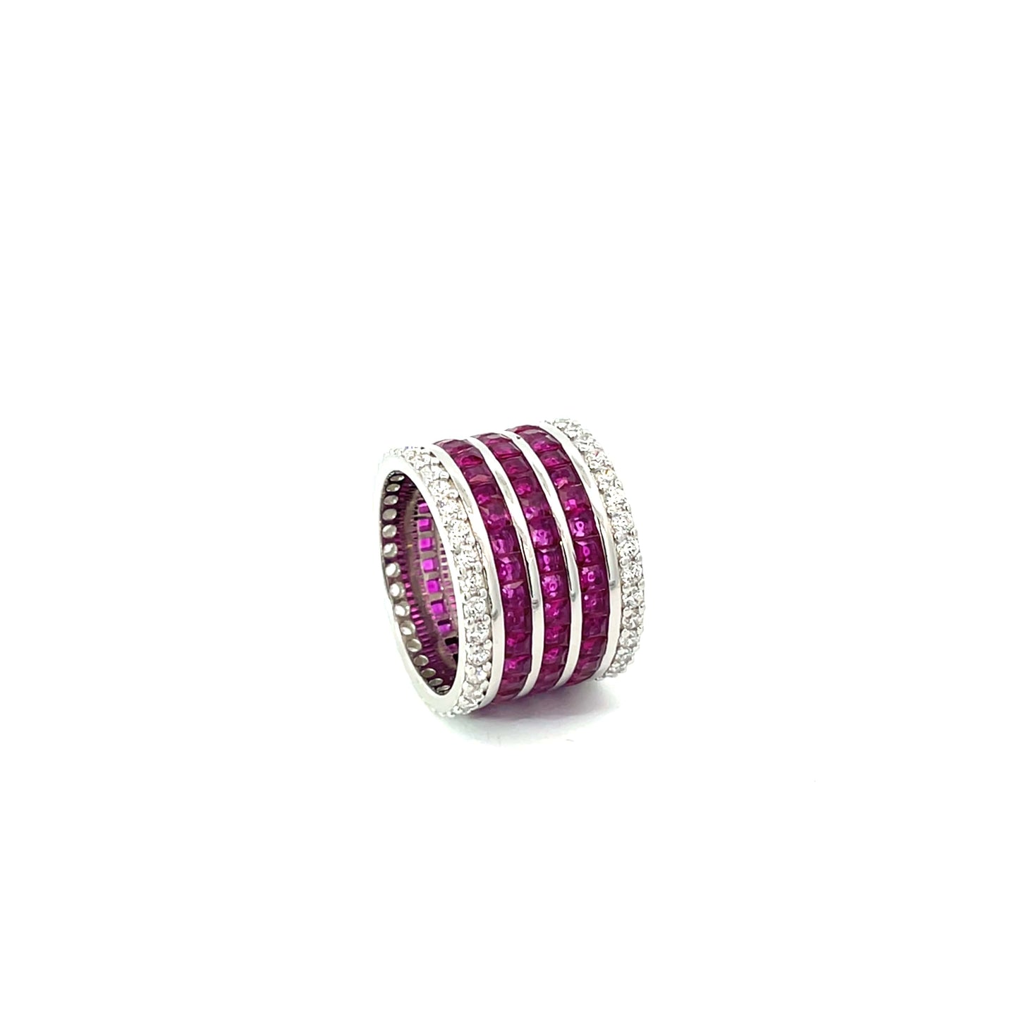CRIMSON ELEGANCE SILVER BAND