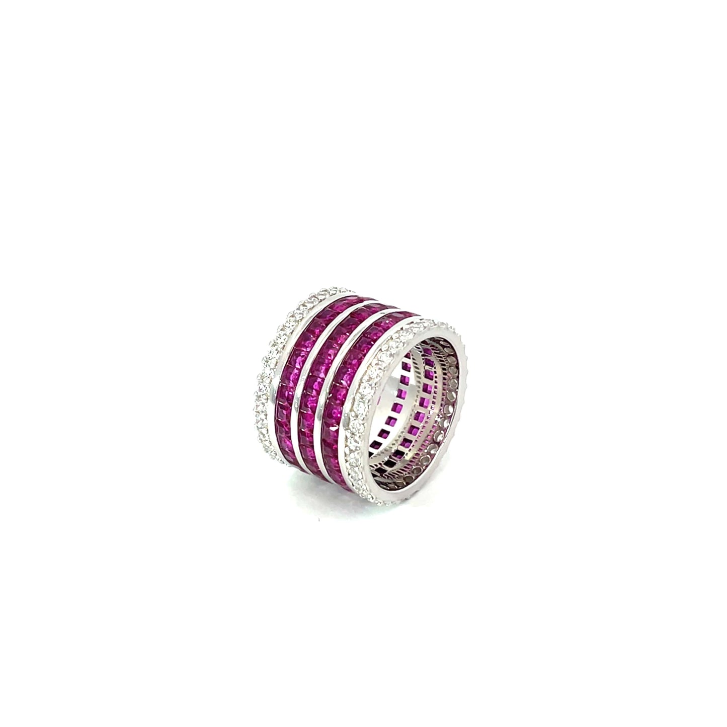CRIMSON ELEGANCE SILVER BAND