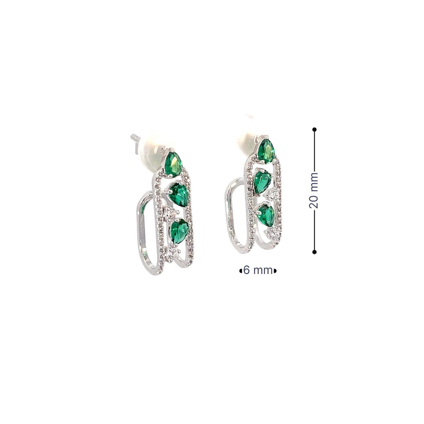 JADE DEWDROP SILVER EARRINGS