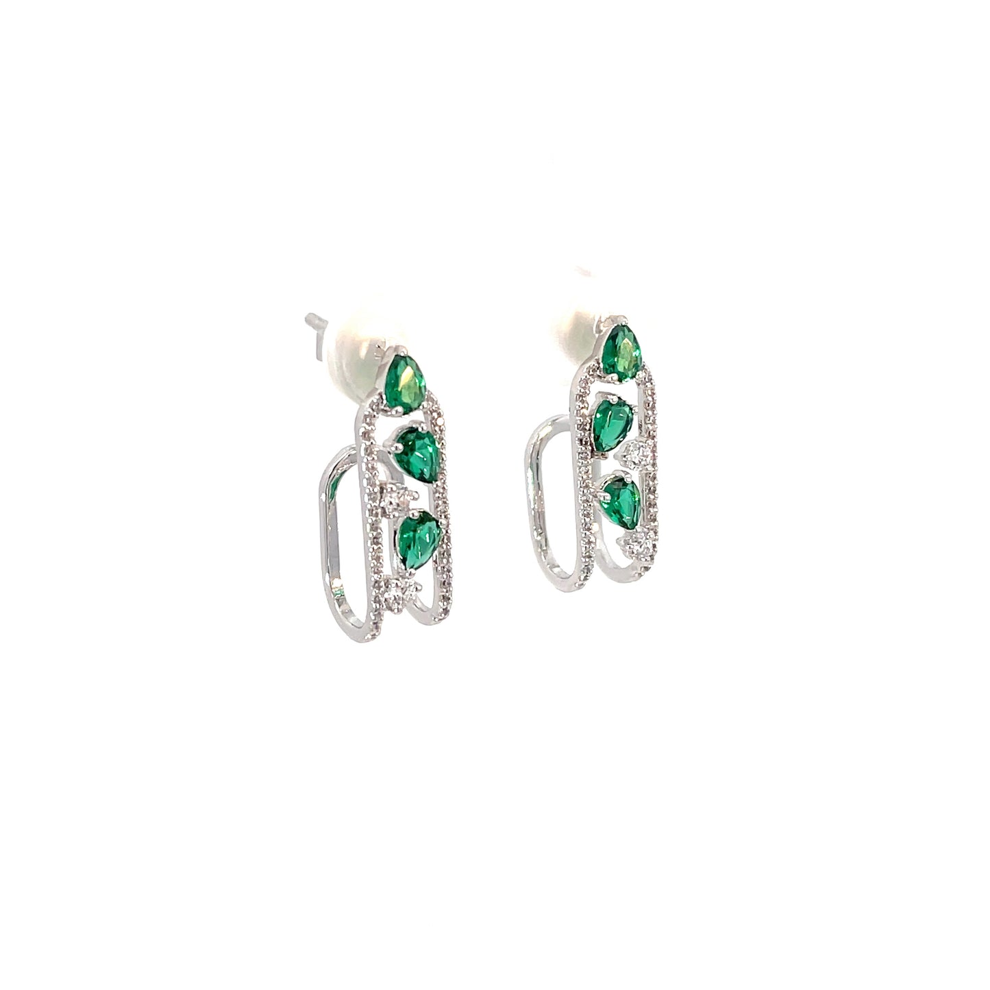 JADE DEWDROP SILVER EARRINGS