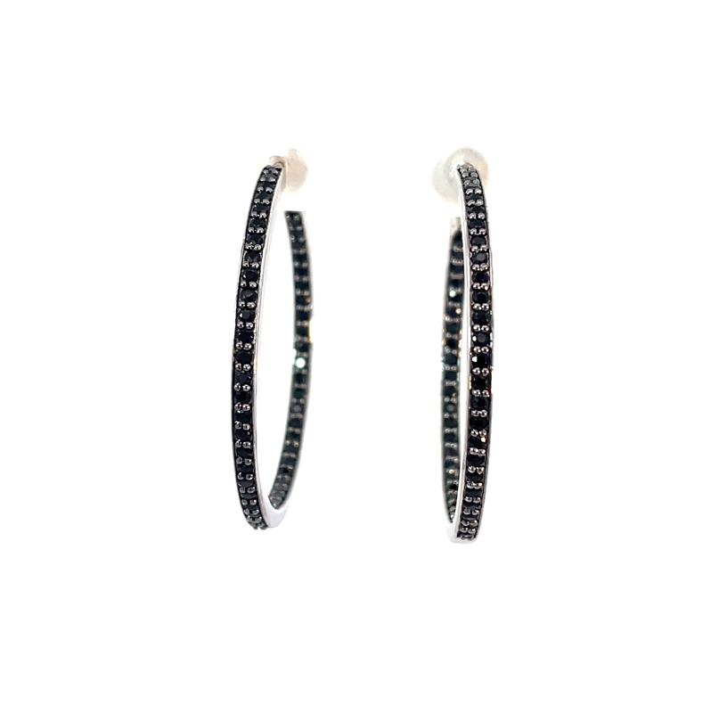 BLACKOUT BLAZE SILVER HOOPS