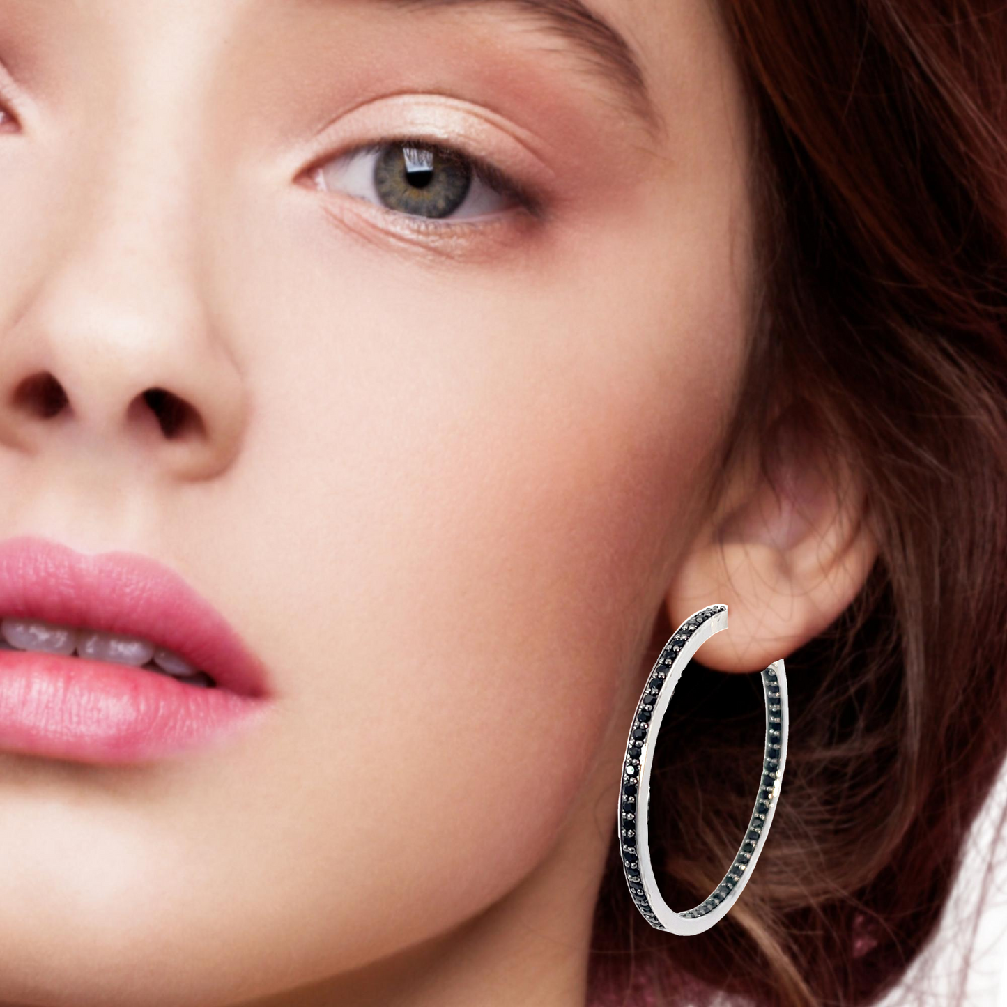 BLACKOUT BLAZE SILVER HOOPS