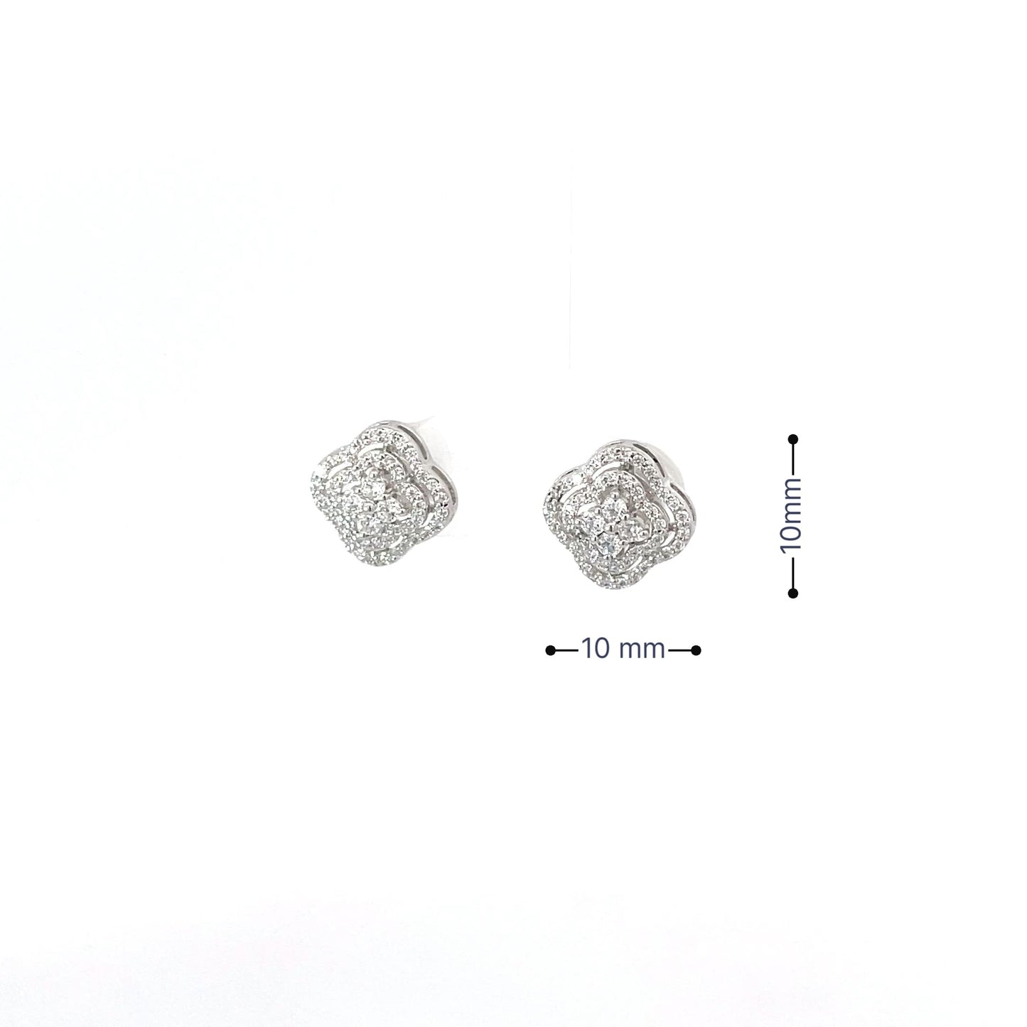 LUMINA BLOOM SILVER STUD EARRINGS