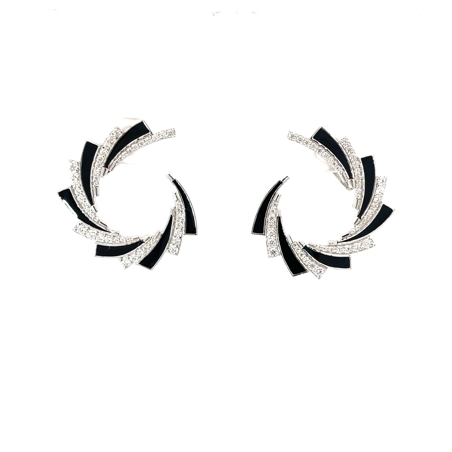 MIDNIGHT SWIRL SILVER EARRINGS
