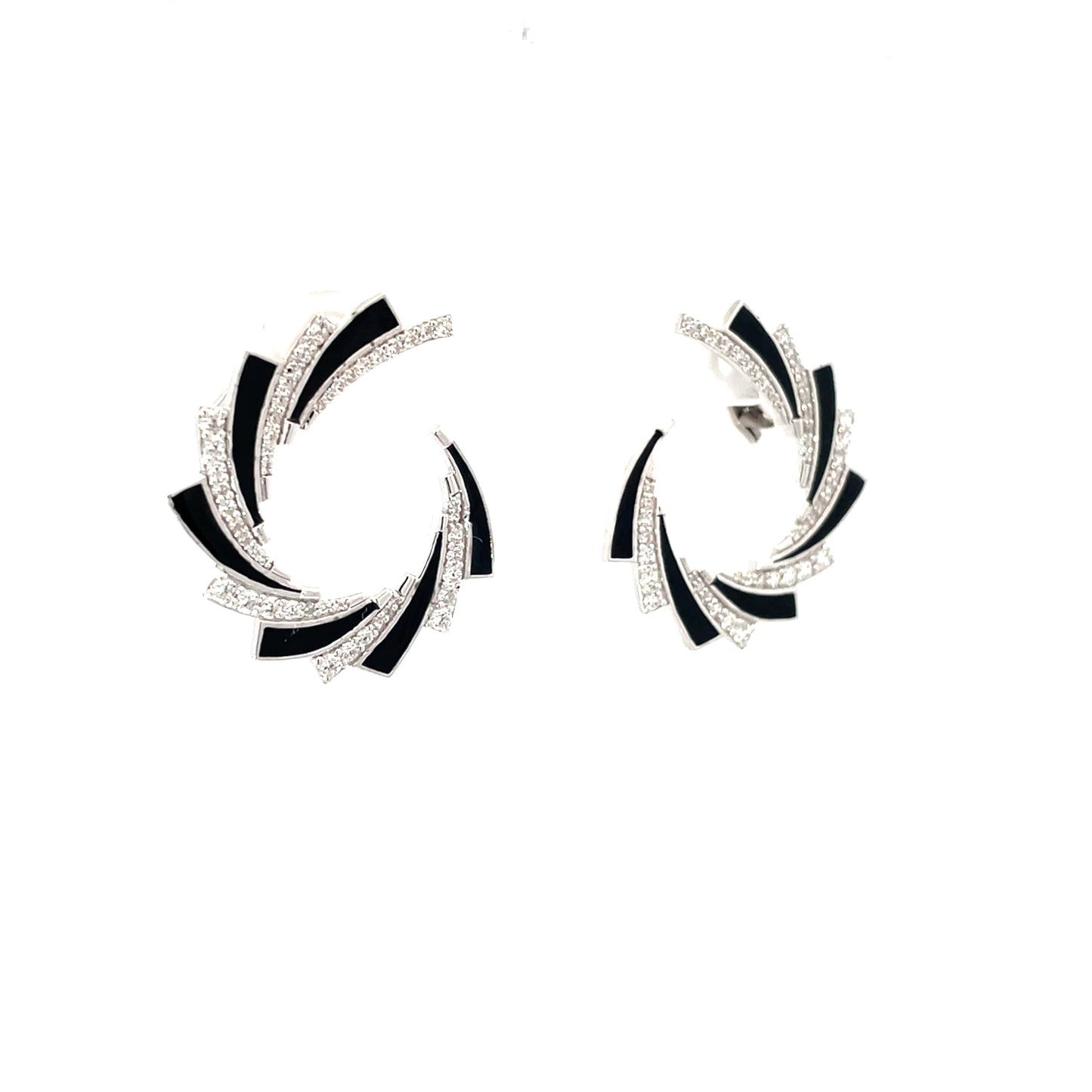MIDNIGHT SWIRL SILVER EARRINGS