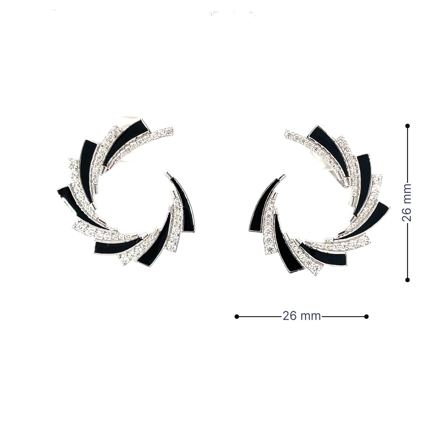 MIDNIGHT SWIRL SILVER EARRINGS